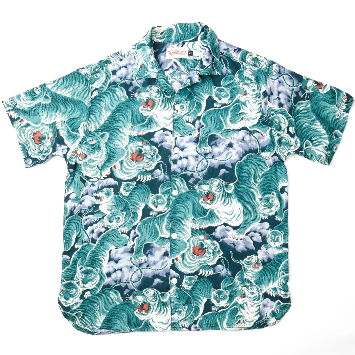 Freenote Cloth Hawaiian in Turquoise Tiger