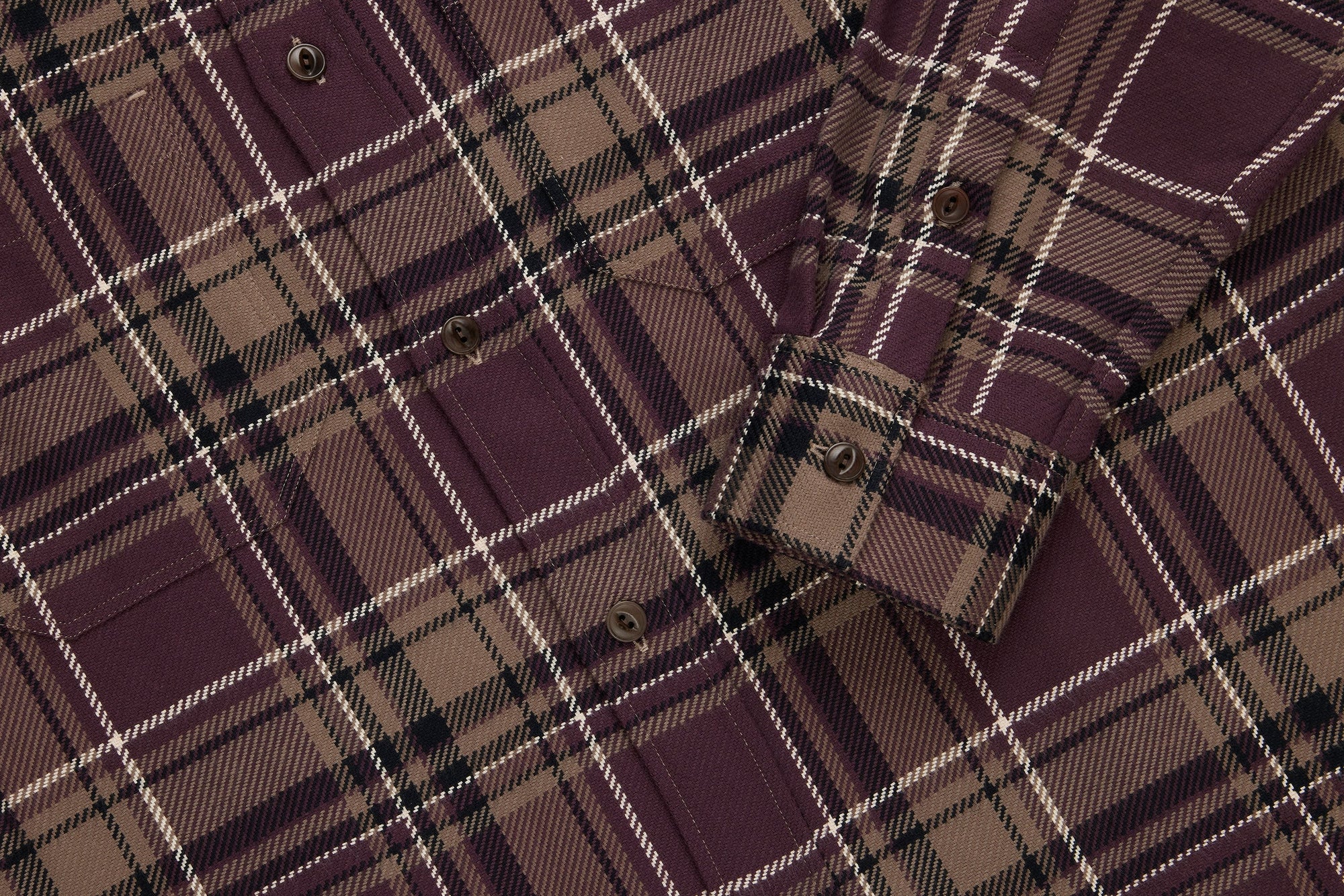 3Sixteen Utility Flannel in Burgundy Oak Plaid