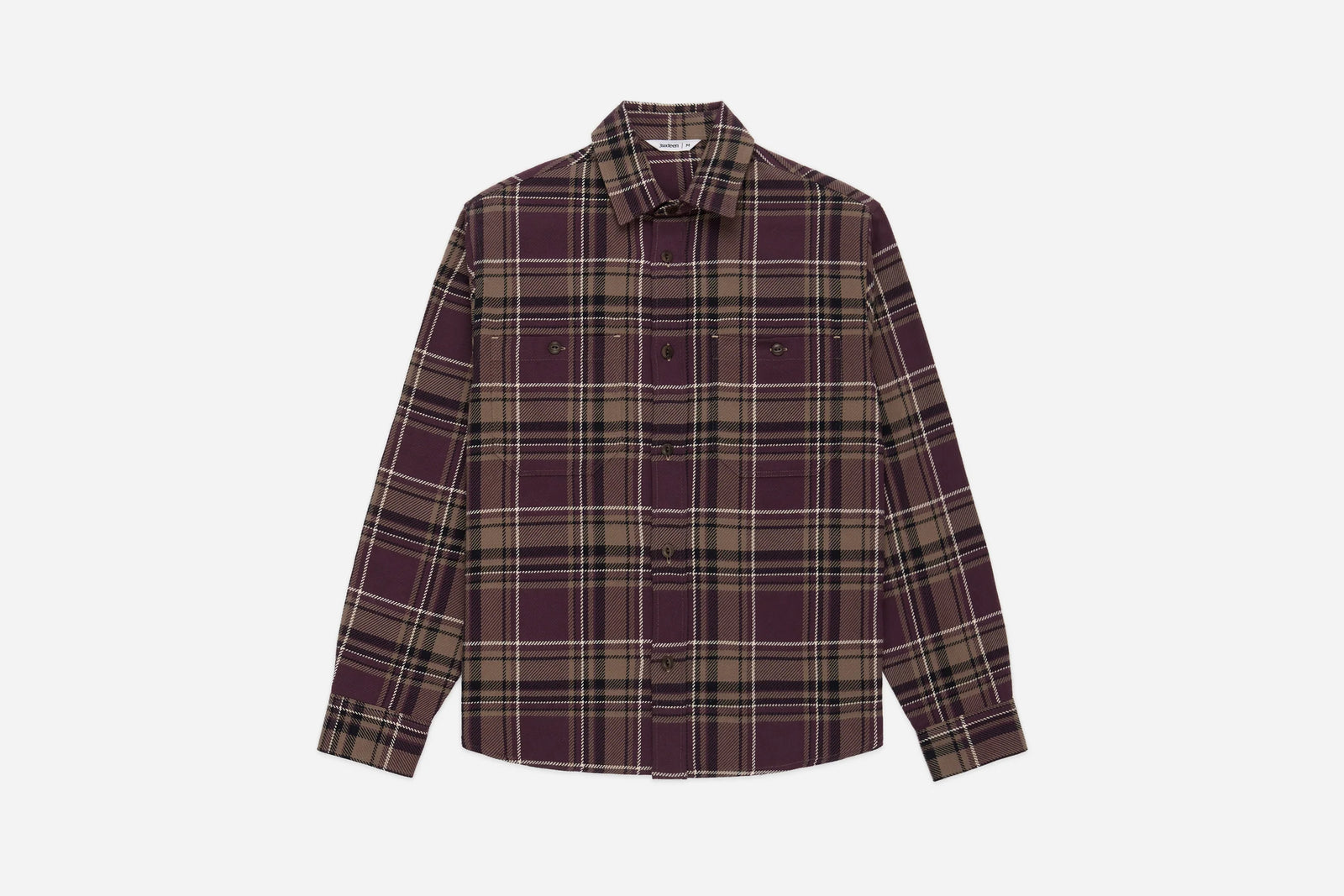 3Sixteen Utility Flannel in Burgundy Oak Plaid