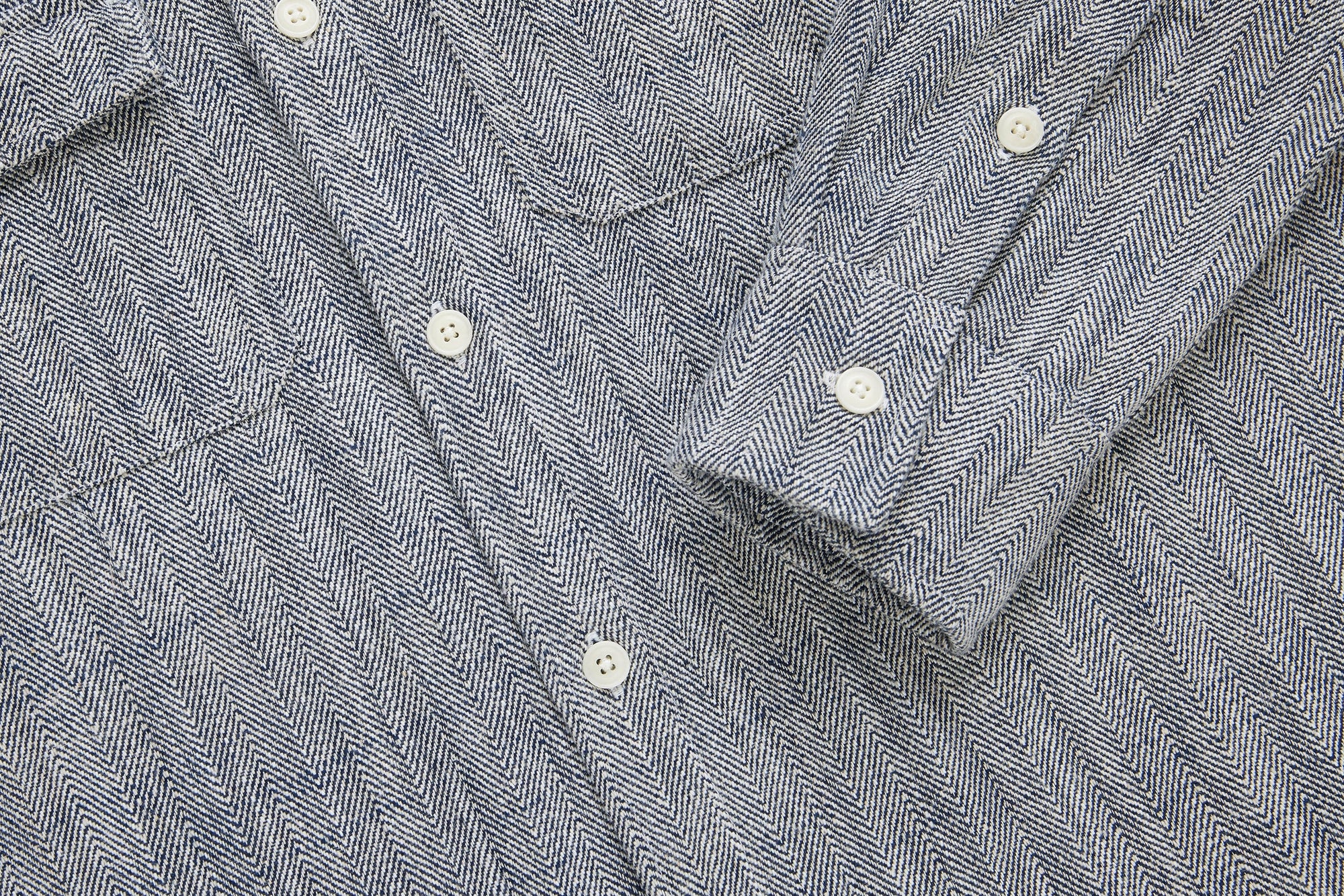 3Sixteen Camp Shirt in Black Cotton/Linen HBT