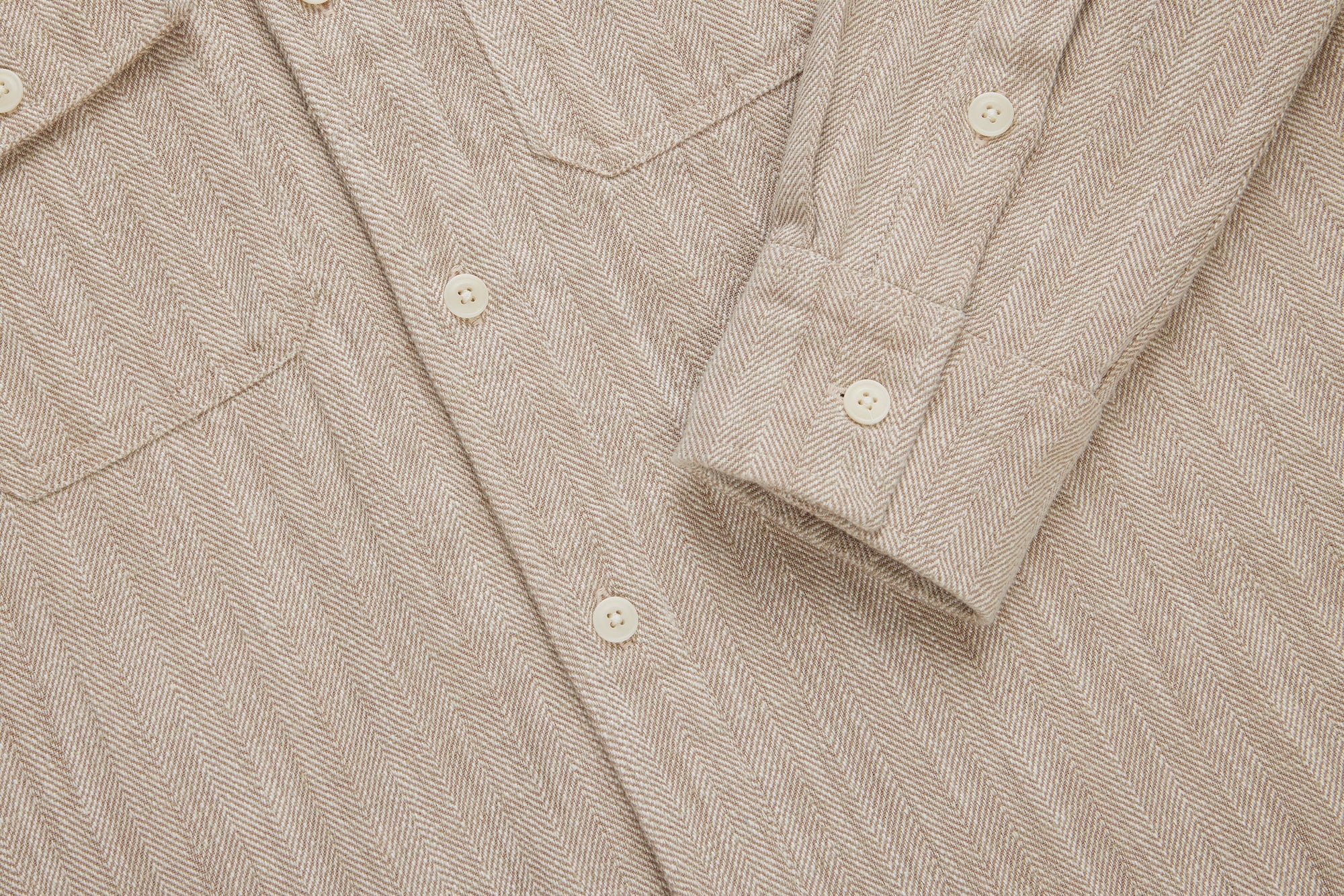 3Sixteen Camp Shirt in Ecru Cotton/Linen HBT