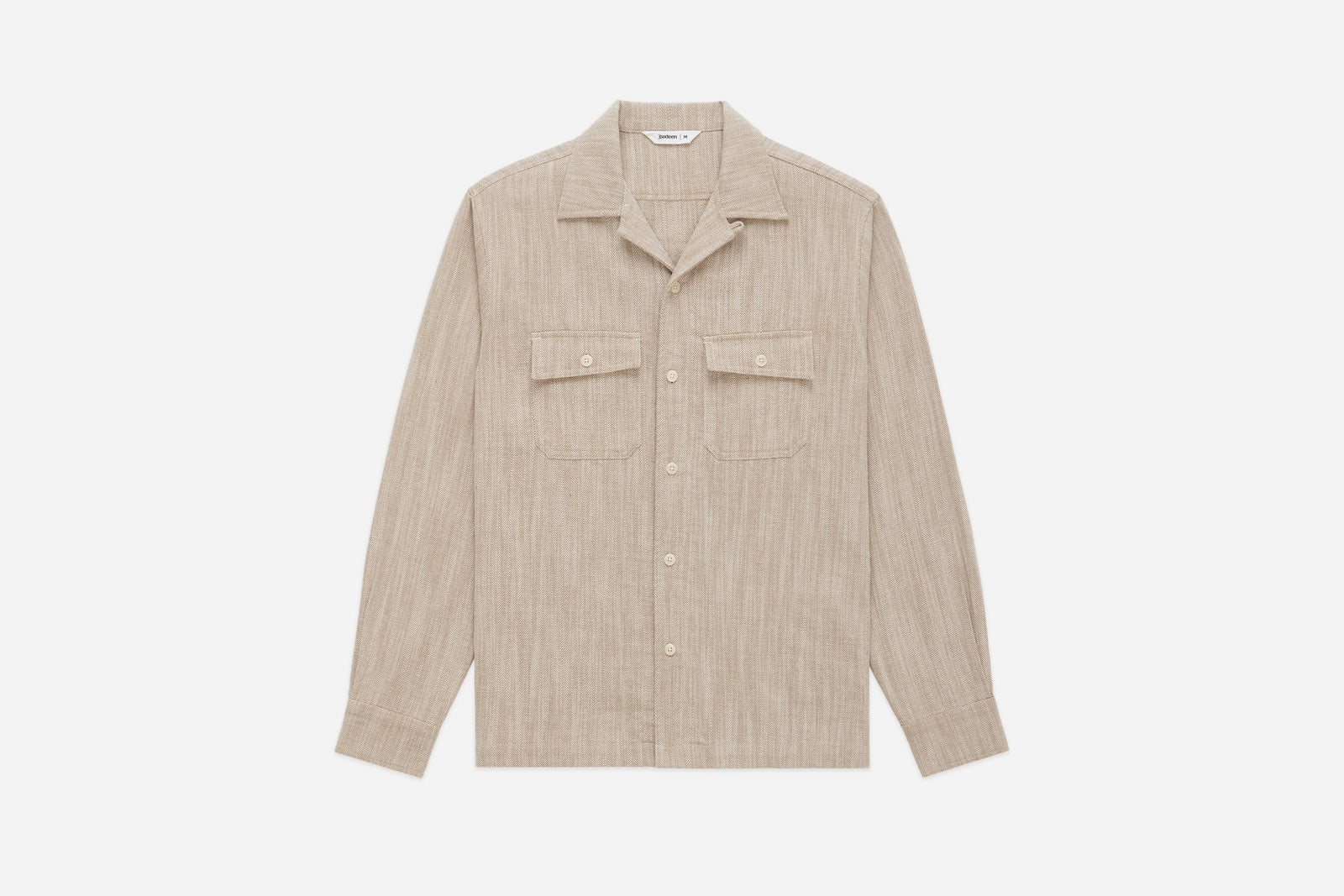 3Sixteen Camp Shirt in Ecru Cotton/Linen HBT