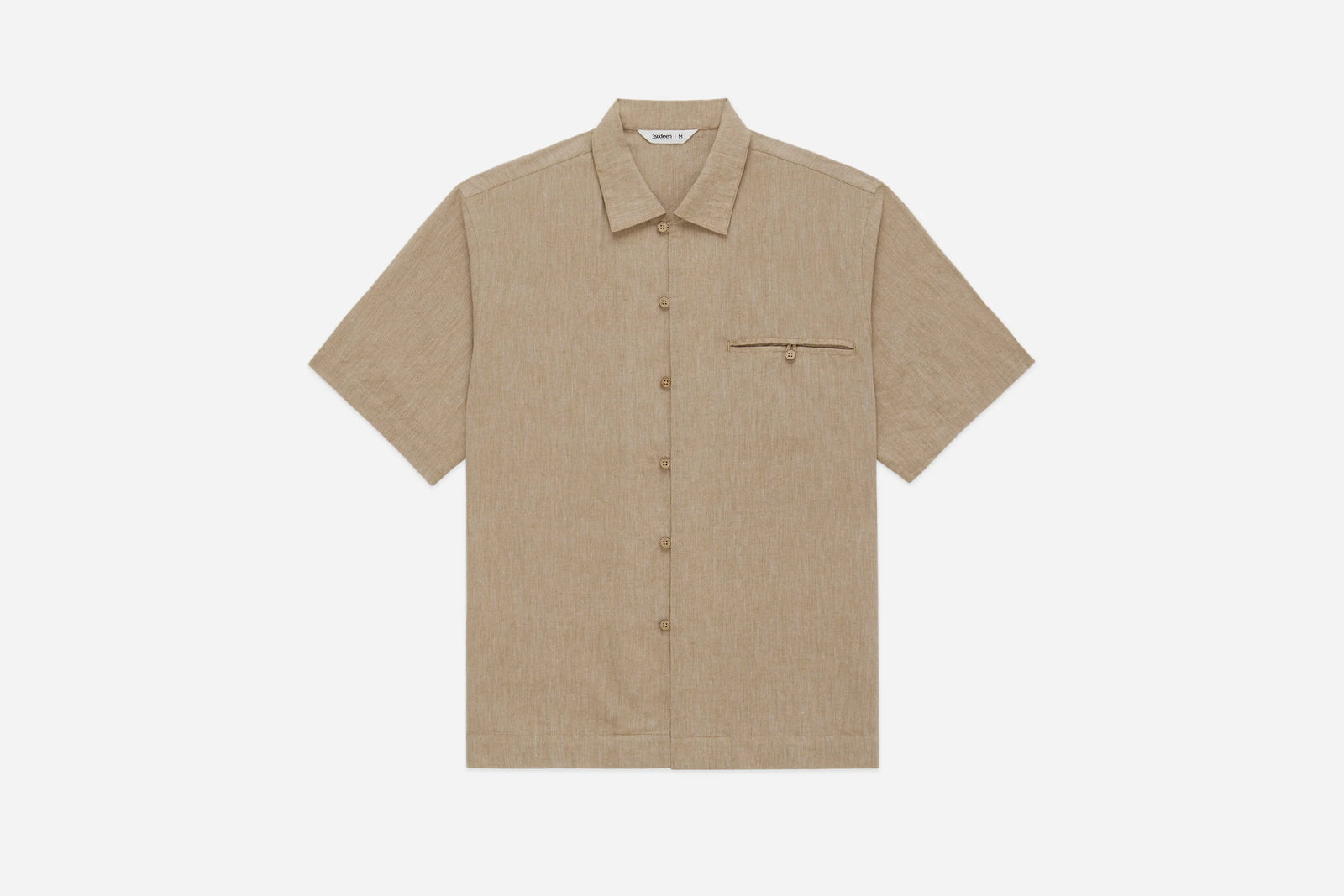 3Sixteen Short Sleeve Loop Shirt in Khaki Linen/Cotton