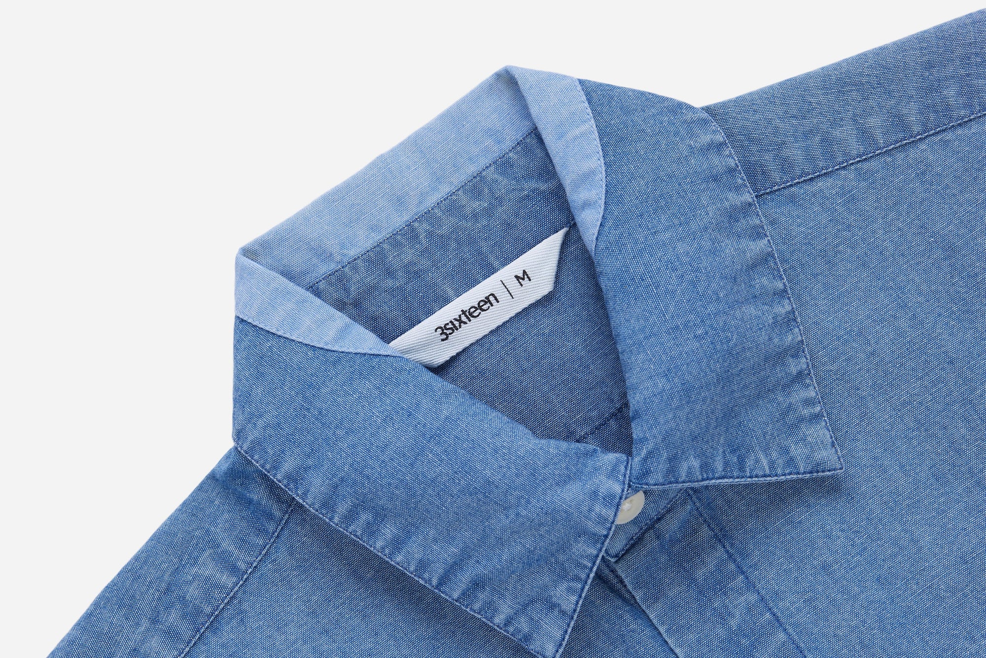 3Sixteen Utility Shirt in Indigo Patchwork Chambray
