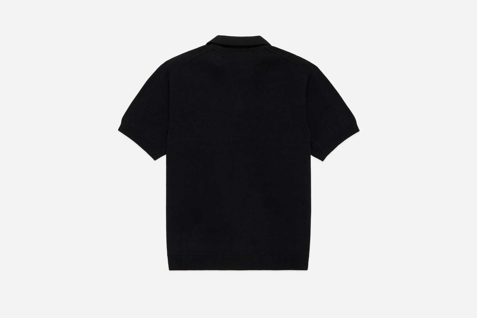 3Sixteen Knit Polo in Black Pima Cotton
