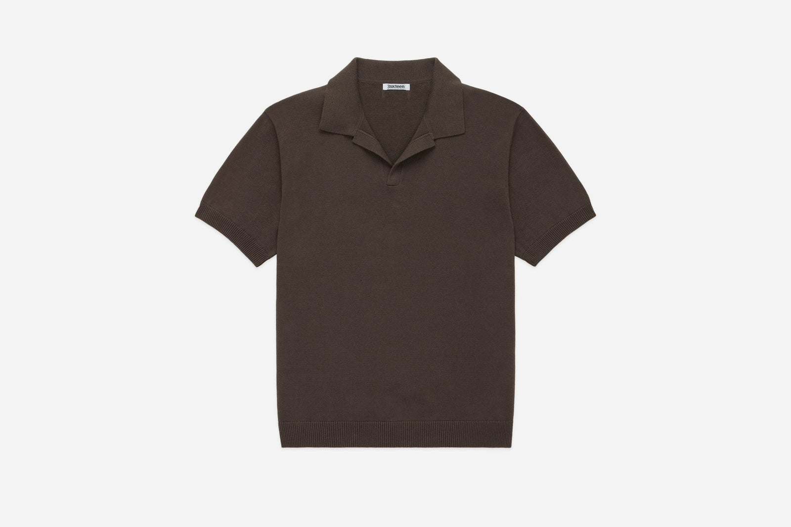 3Sixteen Knit Polo in Earth Pima Cotton
