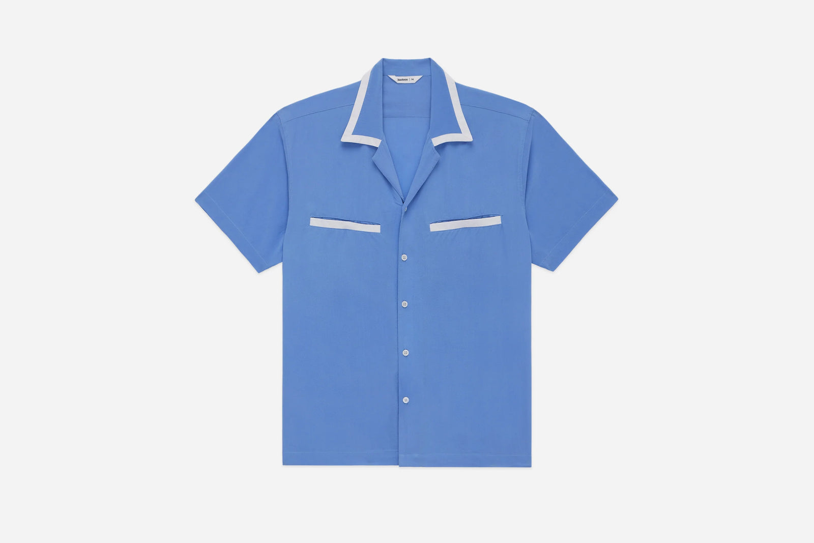 3Sixteen Bowling Shirt in Powder Blue Silk