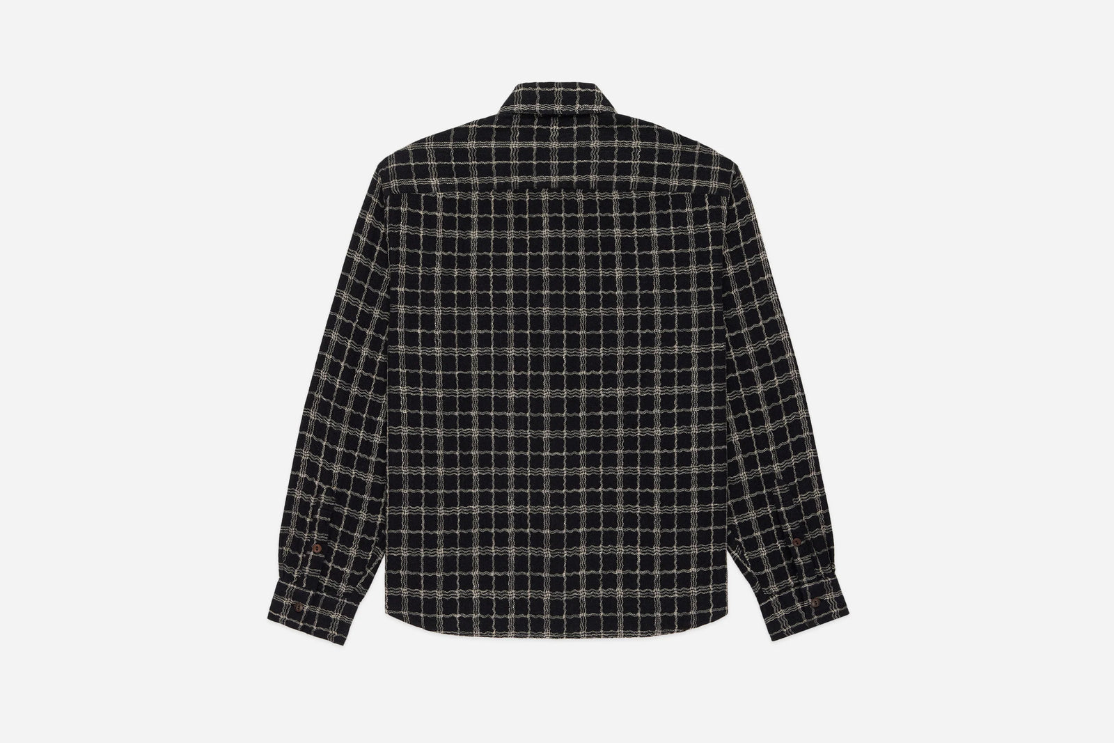 3Sixteen Utility Shirt in Black with Ecru Wavy Check