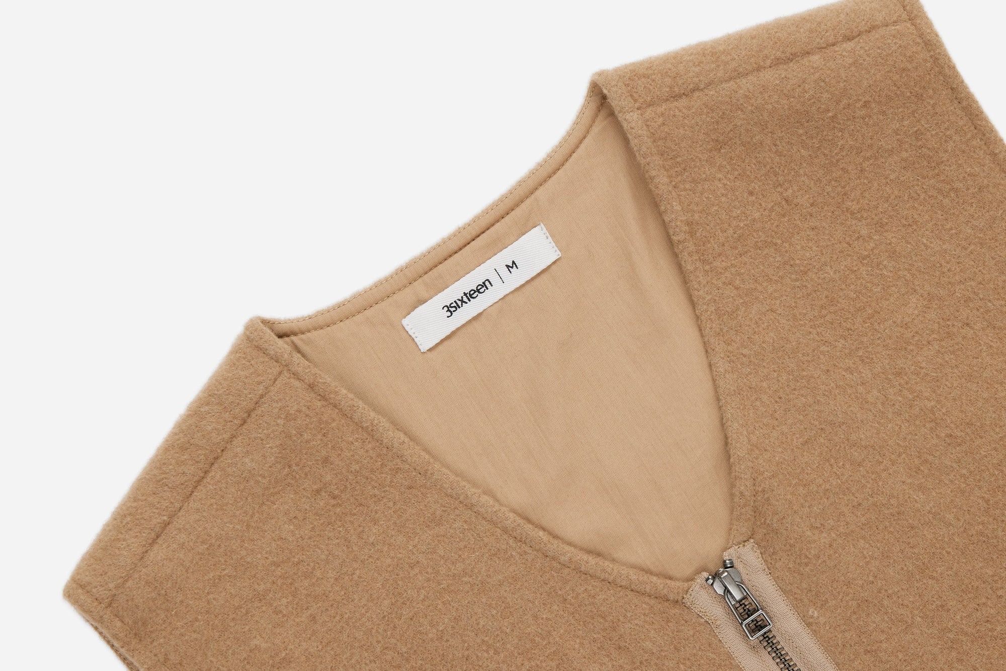 3Sixteen Zip Vest in Coyote Wool Cashmere