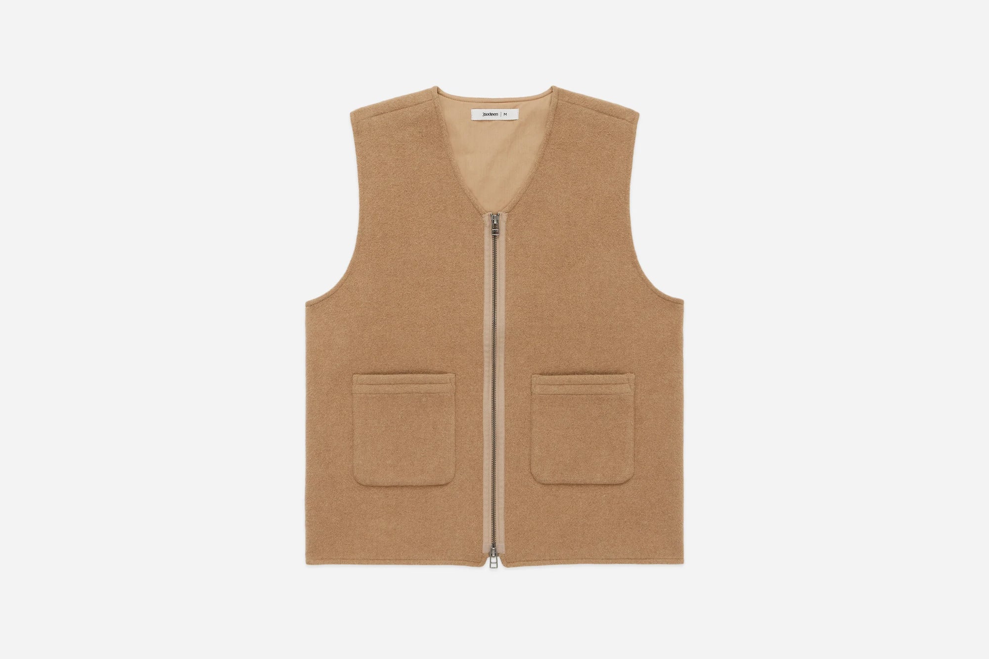 3Sixteen Zip Vest in Coyote Wool Cashmere
