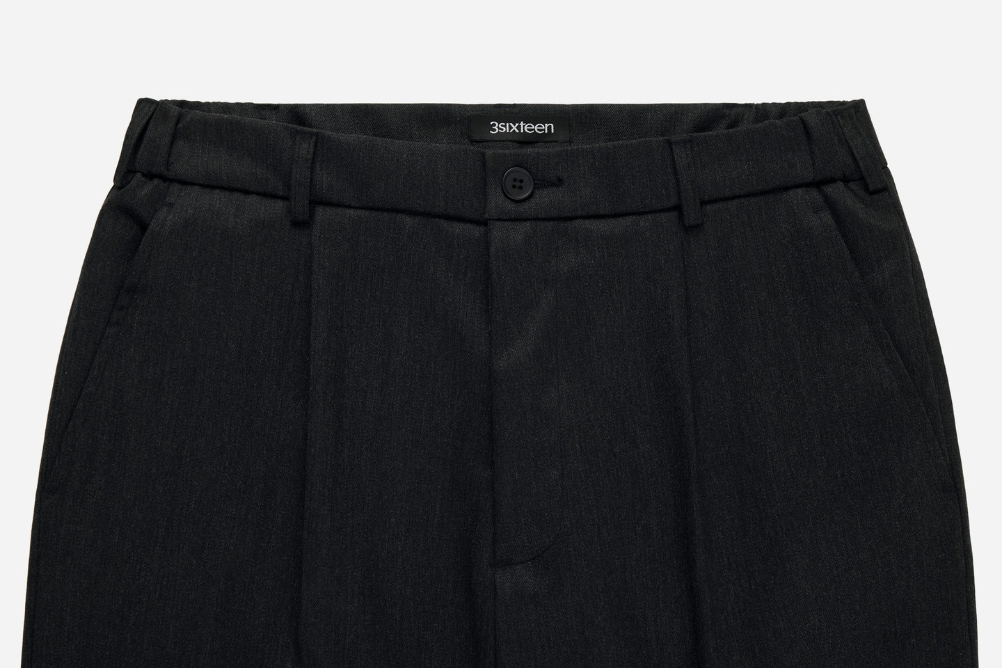 3Sixteen Pleated Trouser in Charcoal Wool