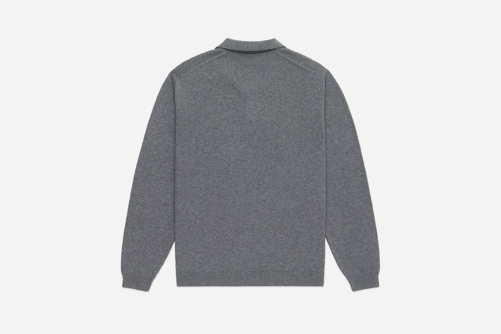 3Sixteen Long Sleeve Knit Polo in Grey