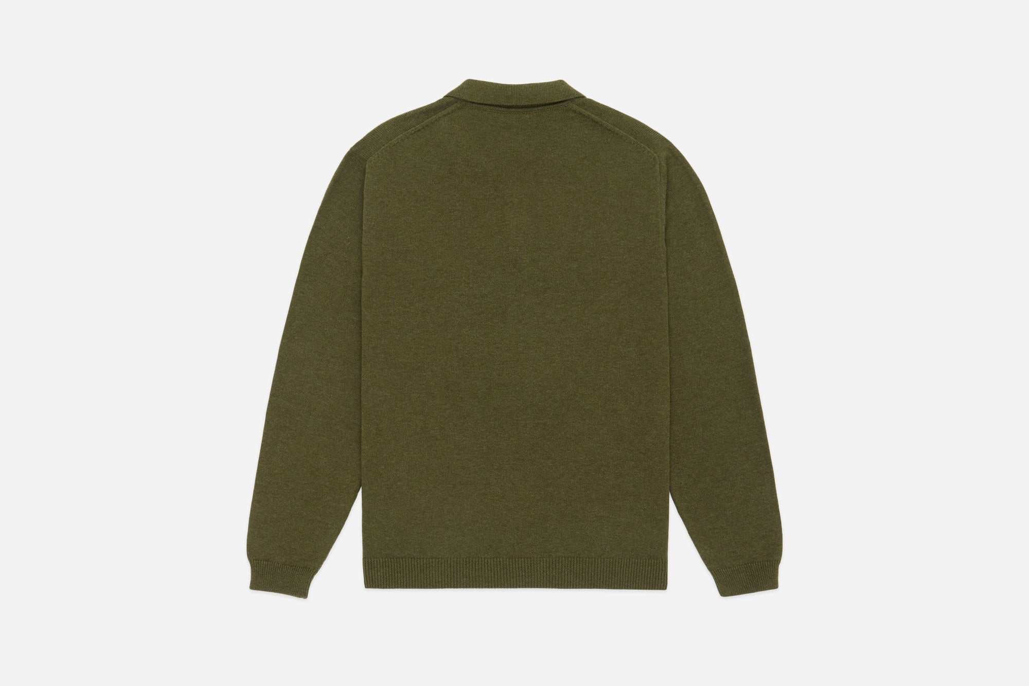 3Sixteen Long Sleeve Knit Polo in Olive