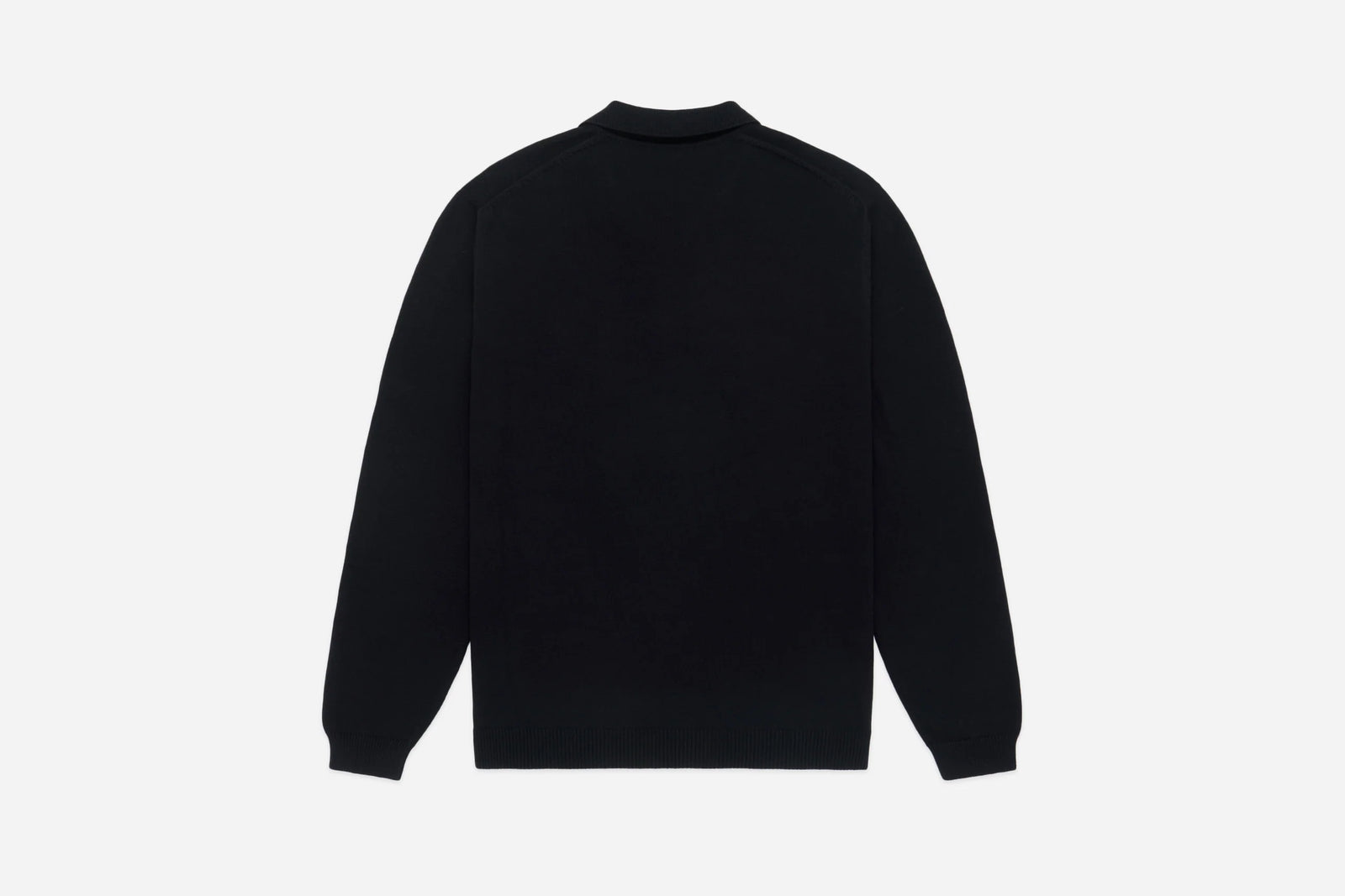 3Sixteen Long Sleeve Knit Polo in Black