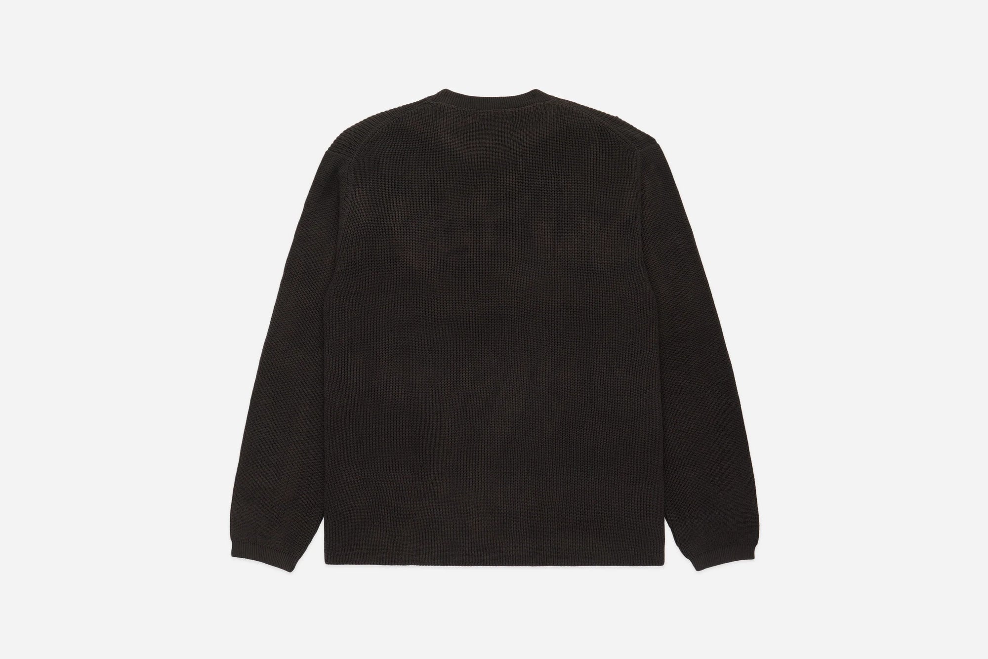 3Sixteen Garment Dyed Knit Long Sleeve Sweater in Brown
