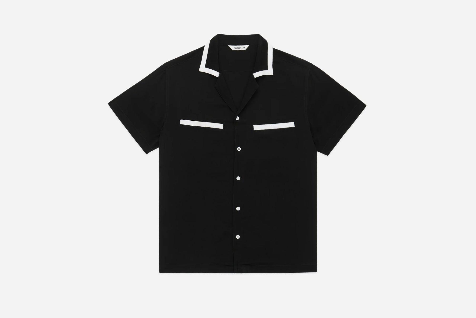 3Sixteen Bowling Shirt in Black Silk