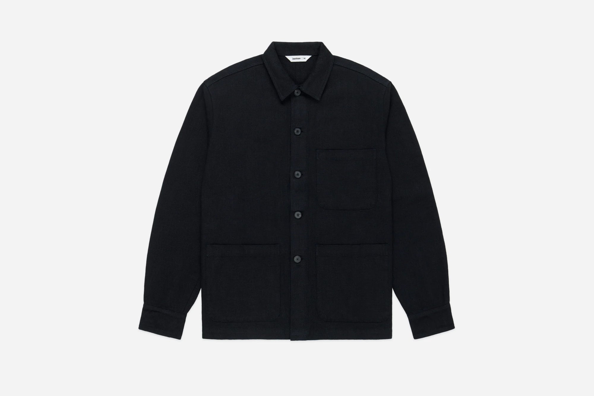 3Sixteen Shop Jacket in Black Cotton & Linen