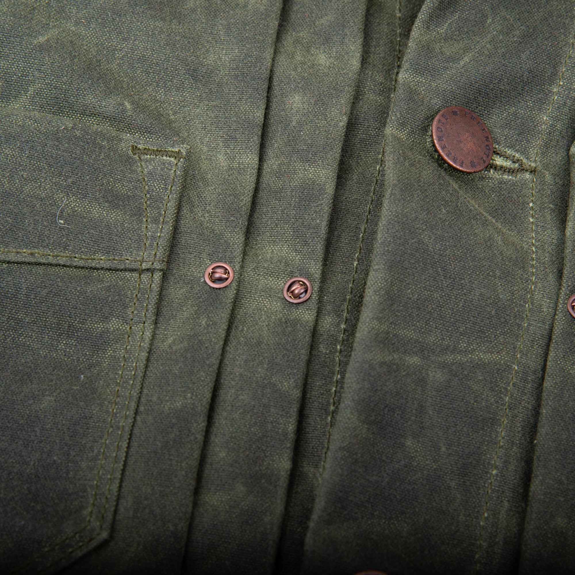 Freenote Cloth Riders Jacket in Olive Waxed Canvas