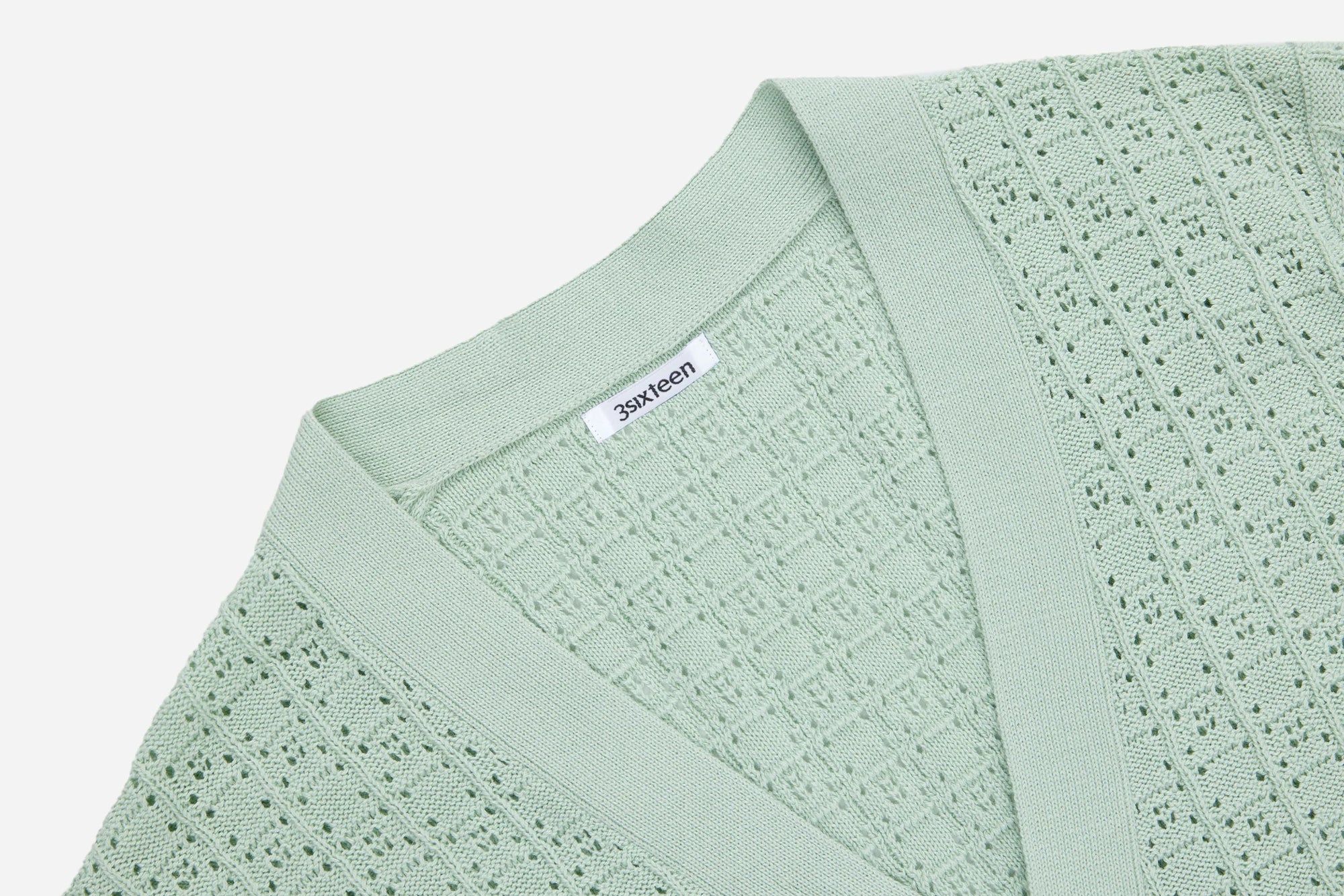 3Sixteen Classic Cardigan in Domino Seafoam