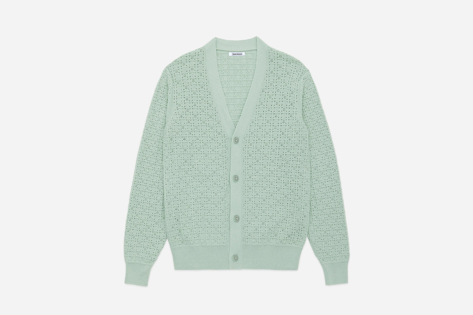 3Sixteen Classic Cardigan in Domino Seafoam