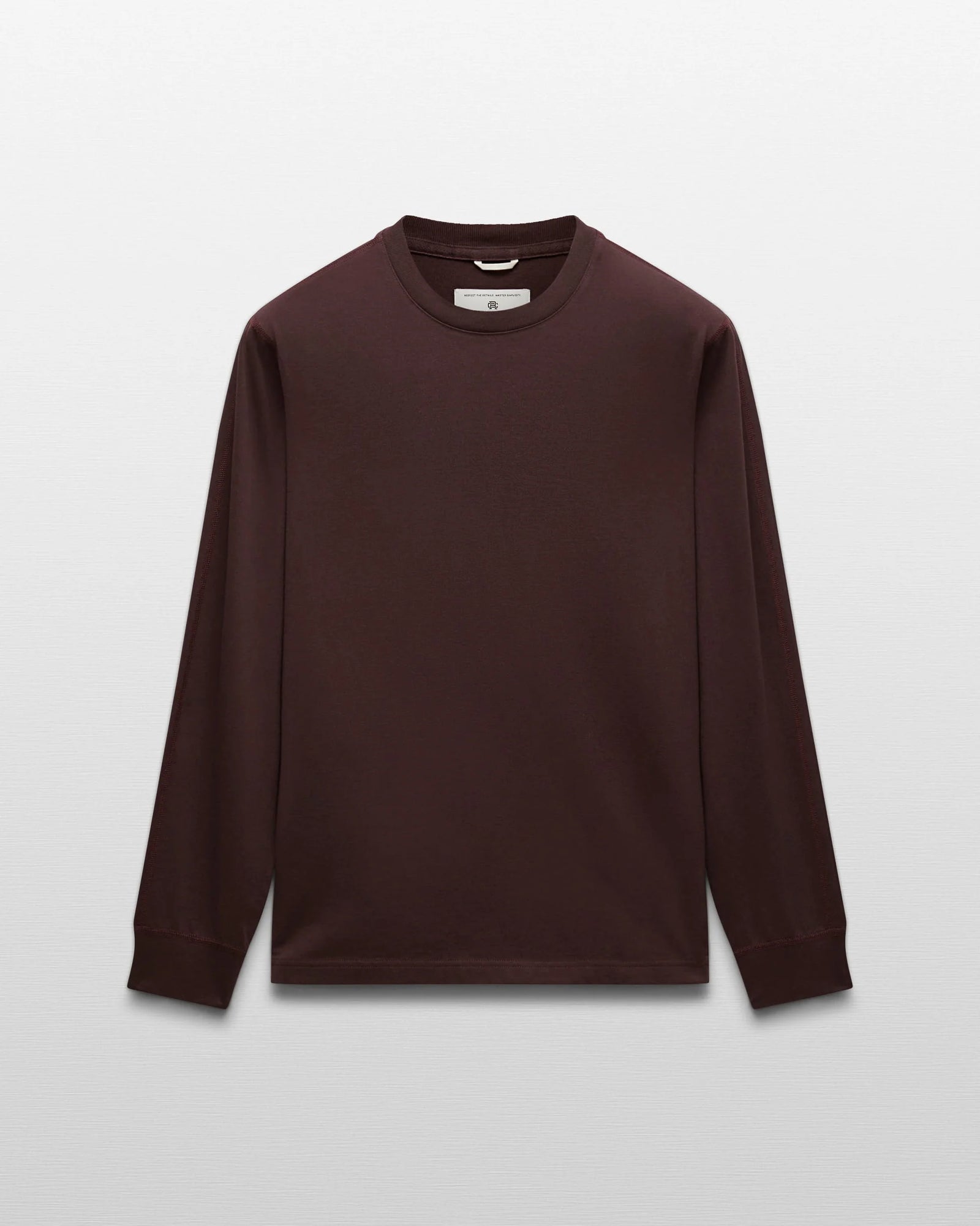 Reigning Champ Mid Weight Jersey Standard Long Sleeve in Oxblood