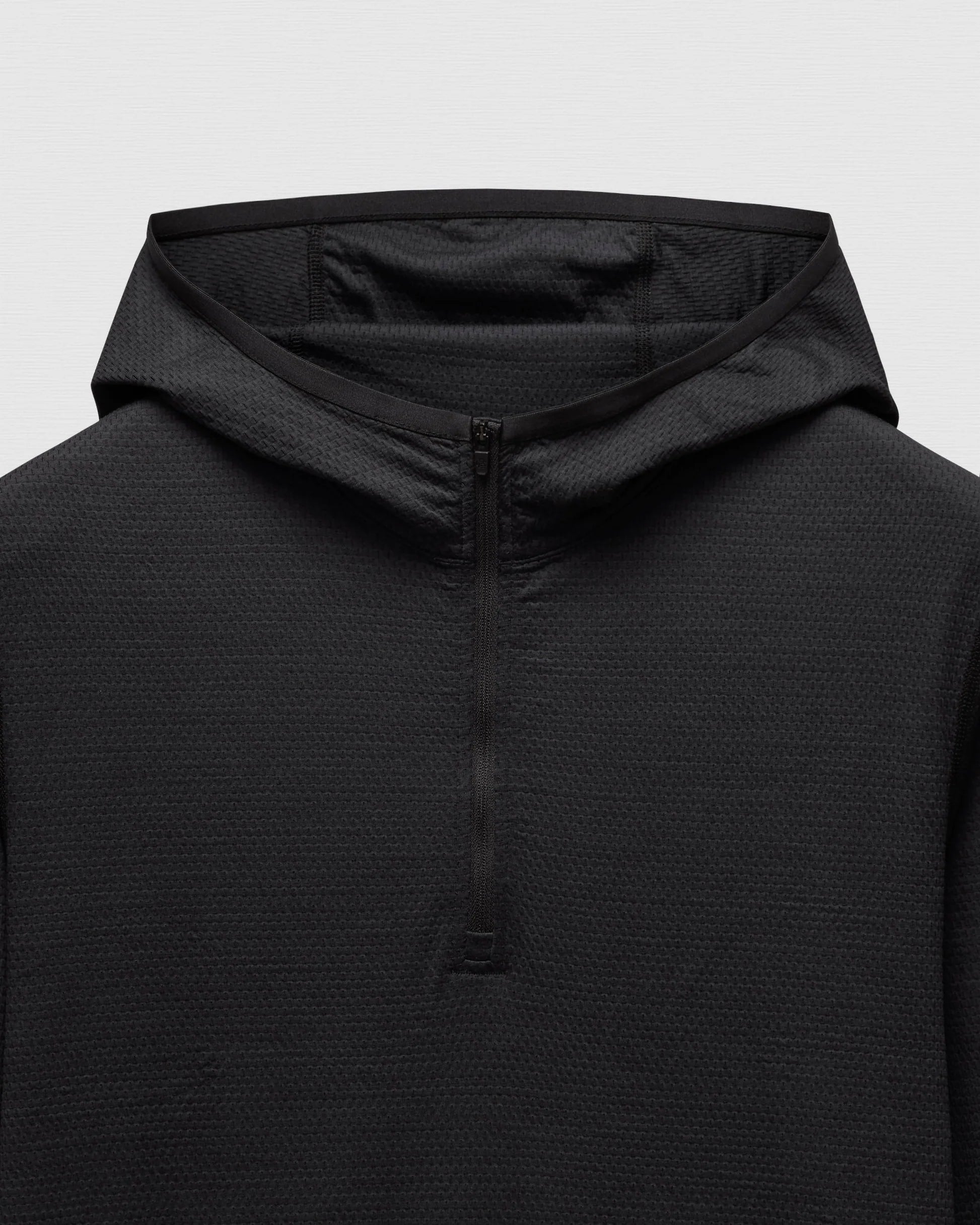 Reigning Champ Solotex Mesh Tiebreak Hoodie in Heather Black