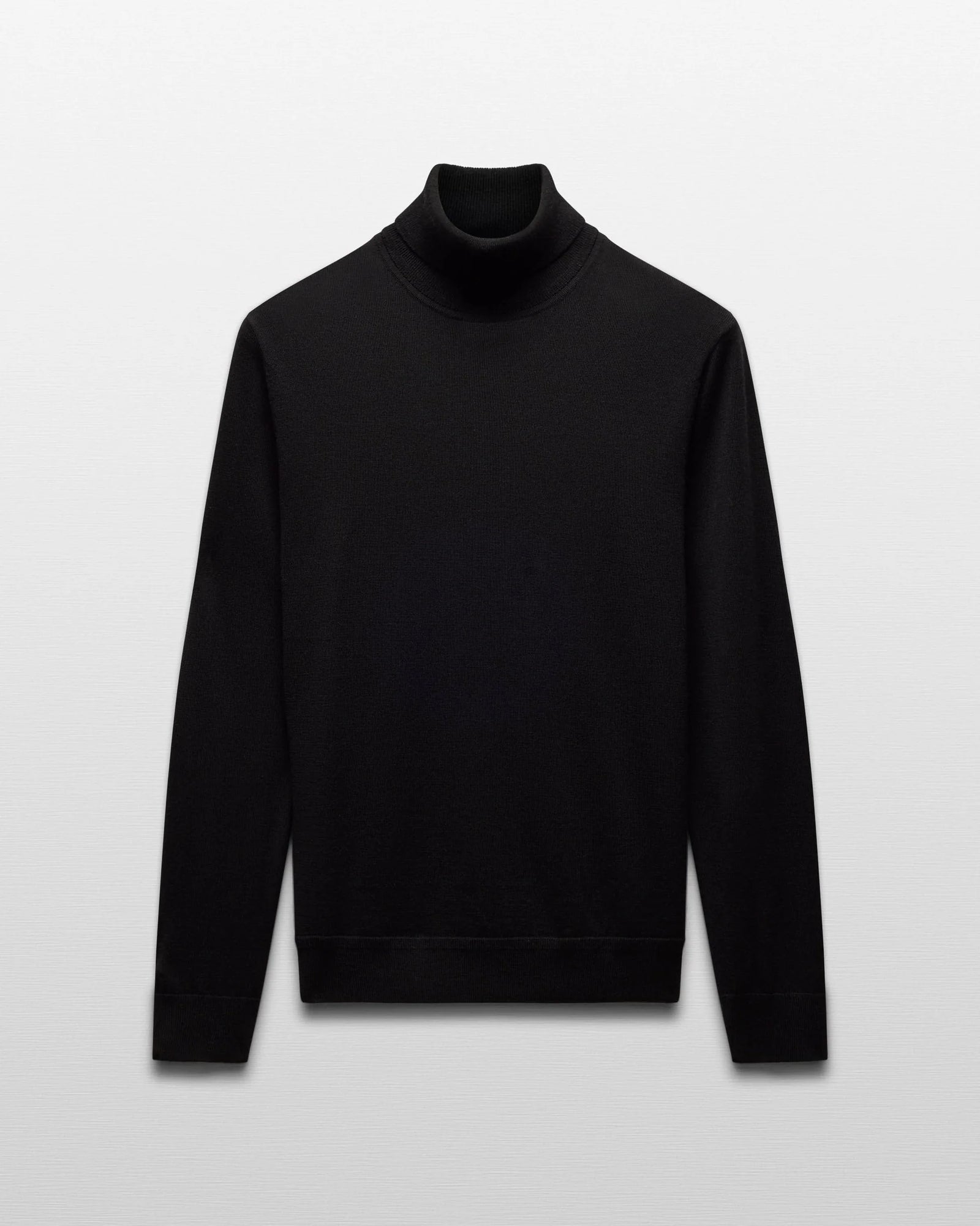 Reigning Champ Lightweight Merino Roll Neck in Black