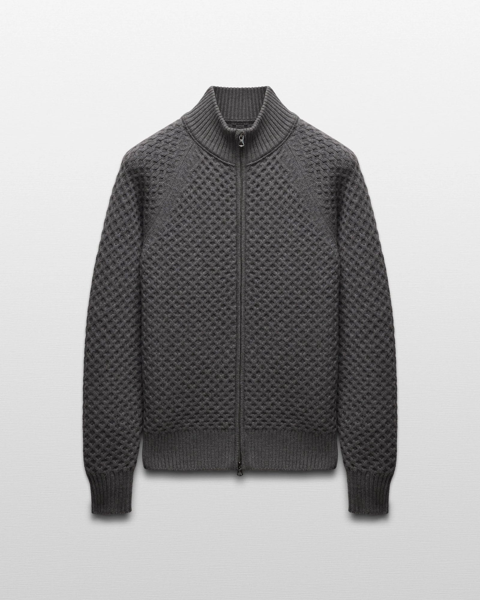 Reigning Champ Merino Honeycomb Track Jacket in Heather Carbon