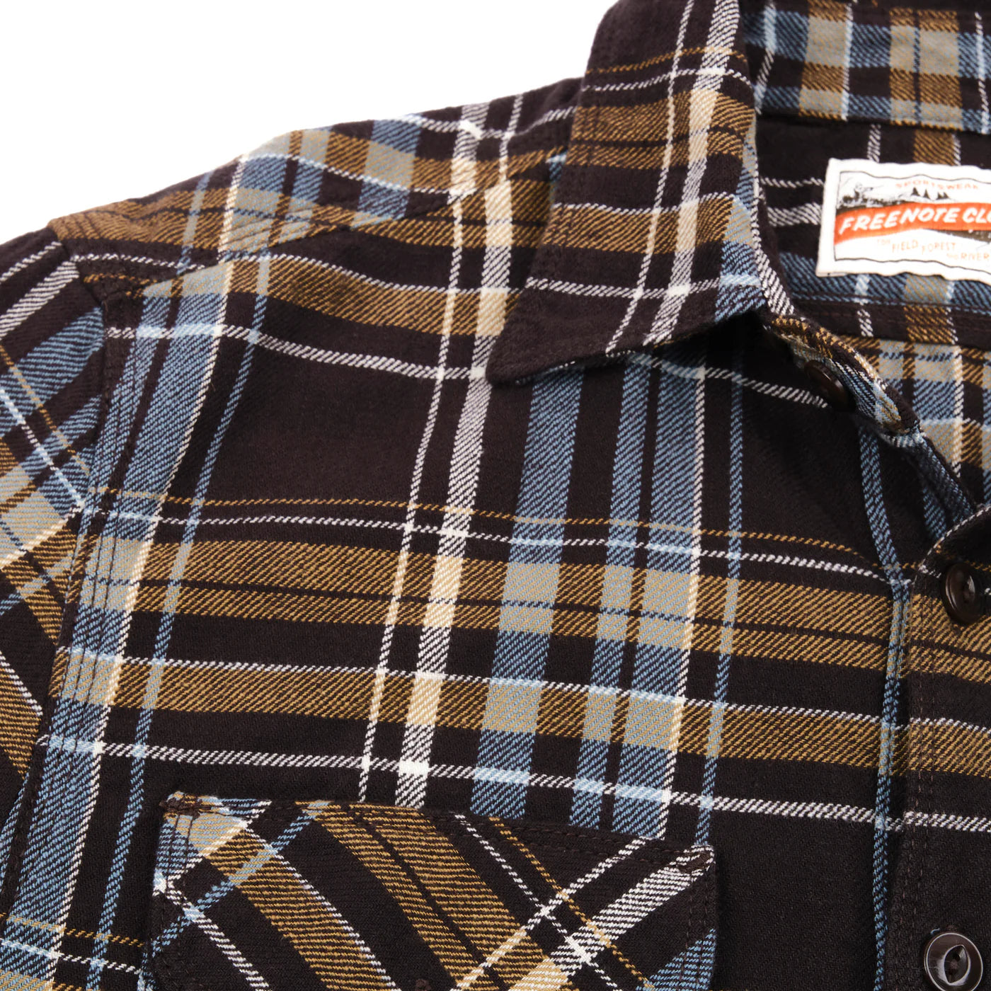 Freenote Cloth Wells in Bark Plaid