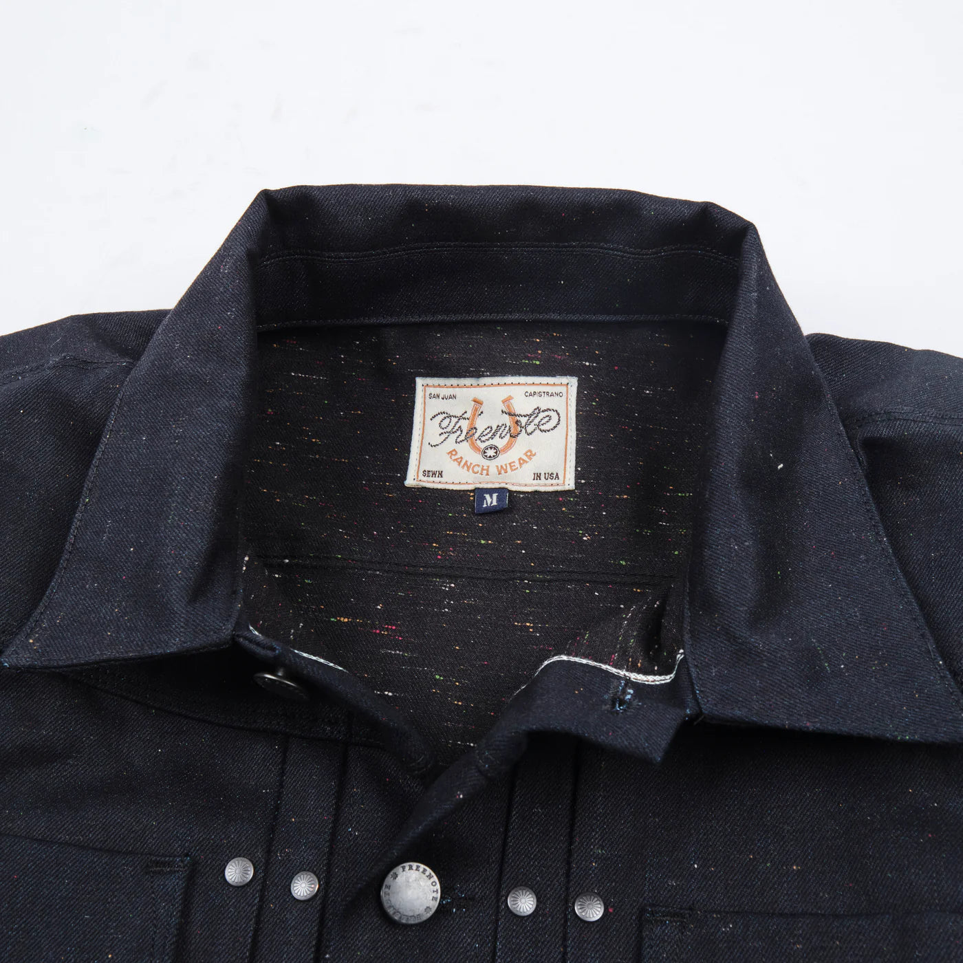 Freenote Cloth Riders Jacket in 14 Ounce Raw Fleck