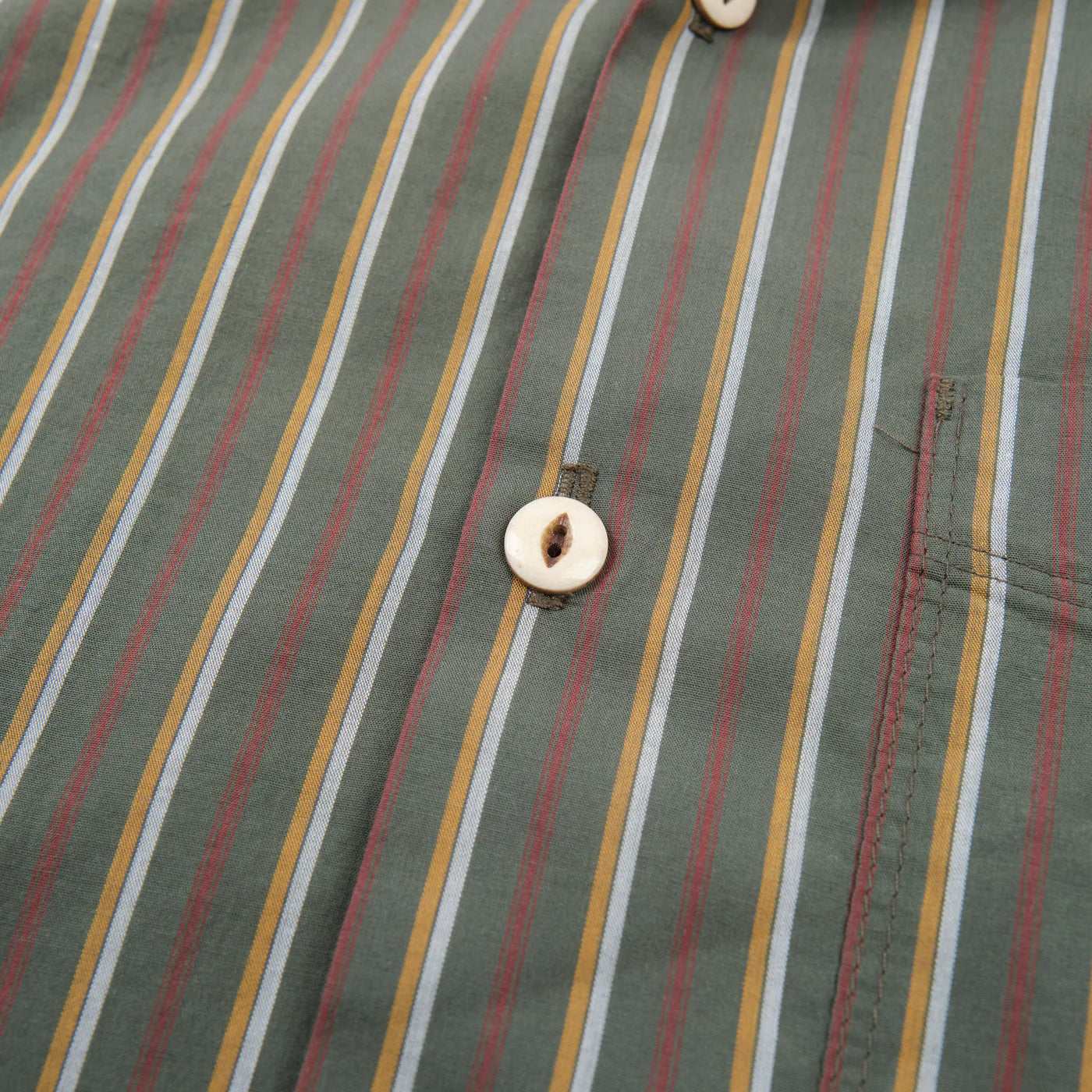 Freenote Cloth Hawaiian in Olive Stripe