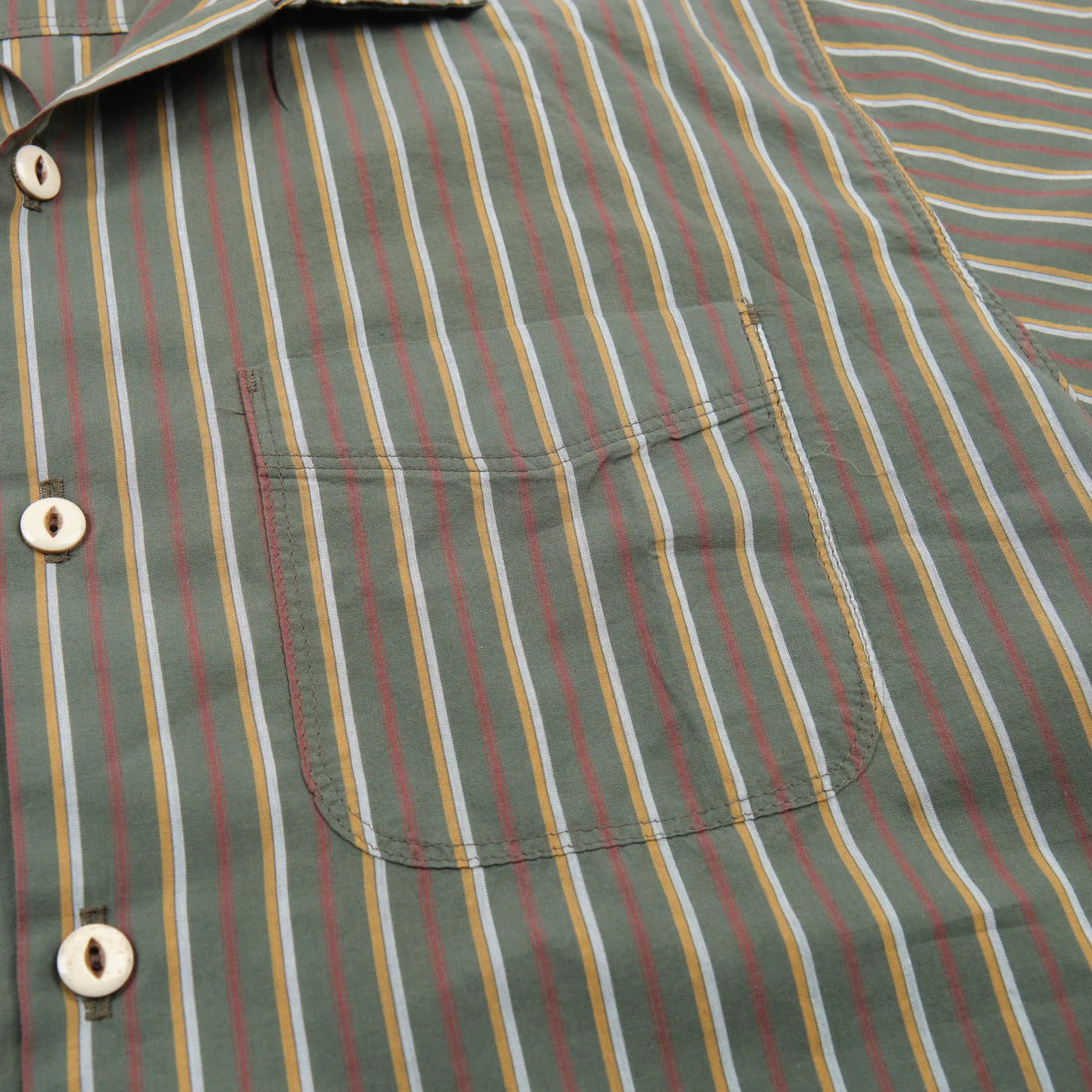 Freenote Cloth Hawaiian in Olive Stripe