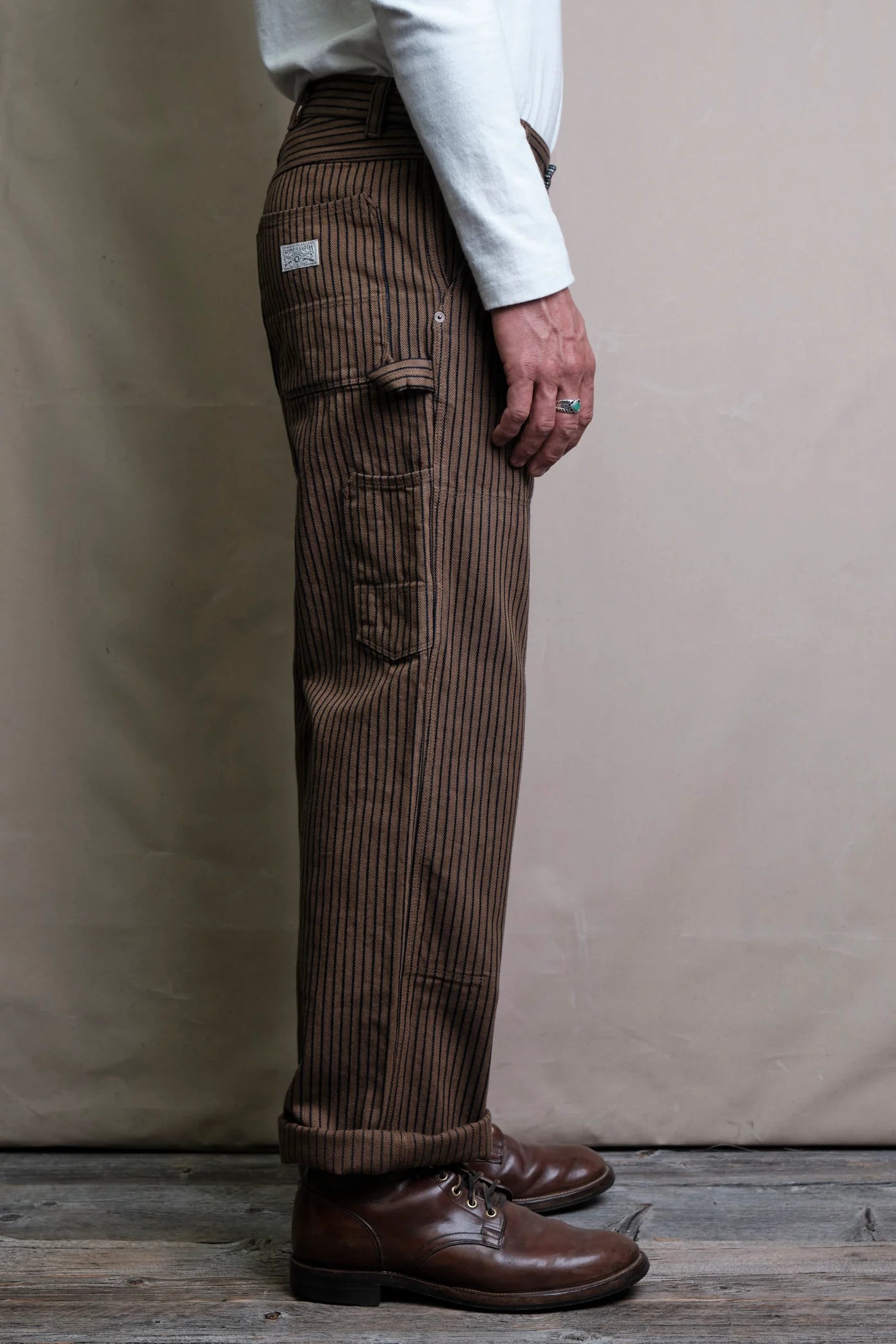 DOBBYSTRIPE HERRINGBONE WIDE CARGOPANTS DOBBYSTRIPE HERRINGBONE WIDE CARGOPANTS