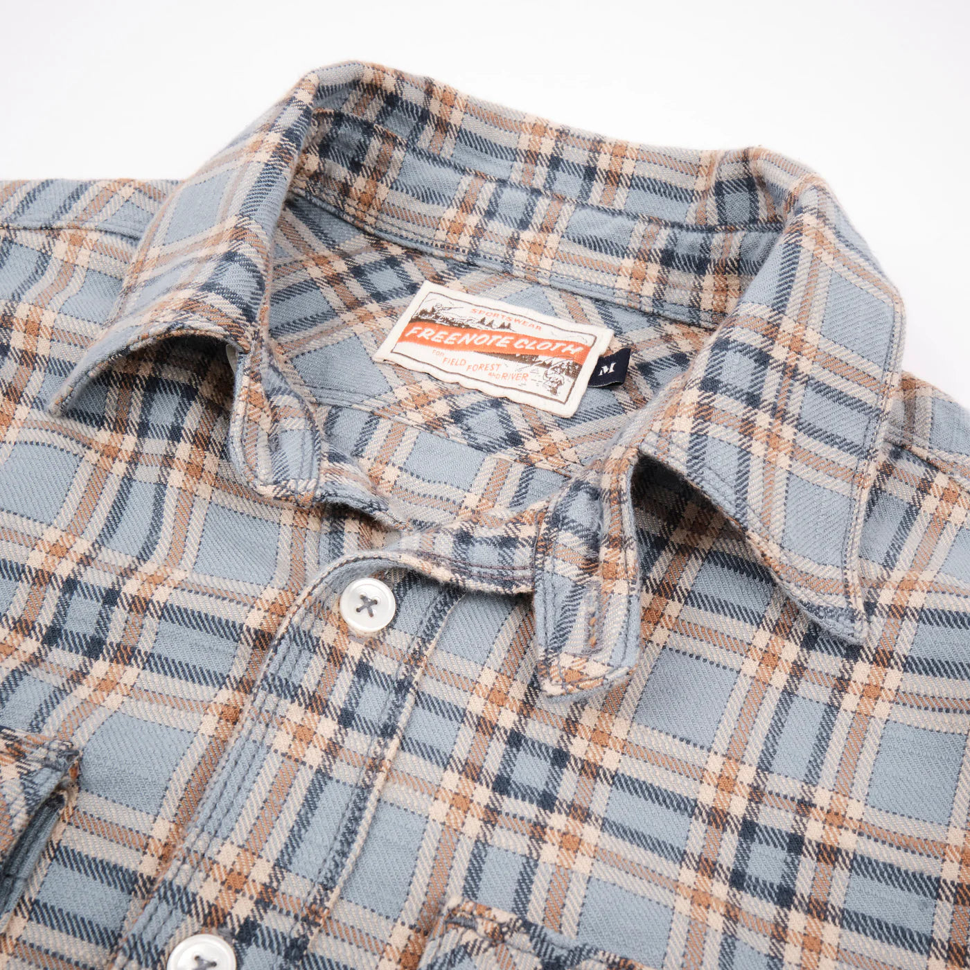 Freenote Cloth Currant in Blue Dun Plaid