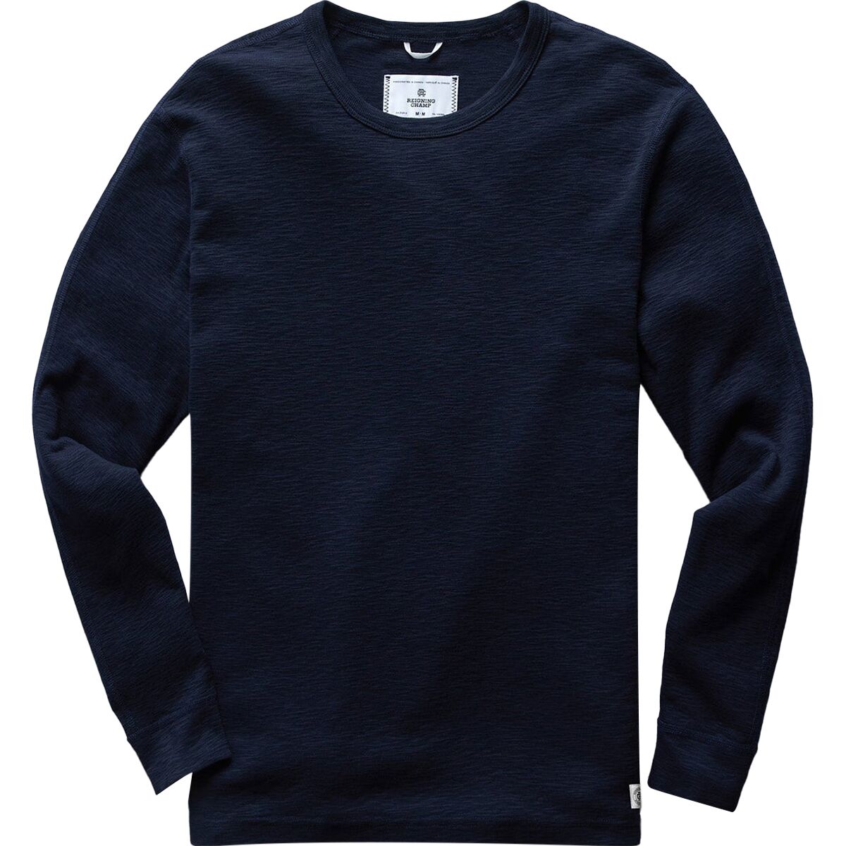 Reigning Champ 1x1 Slub Long Sleeve Tee in Navy