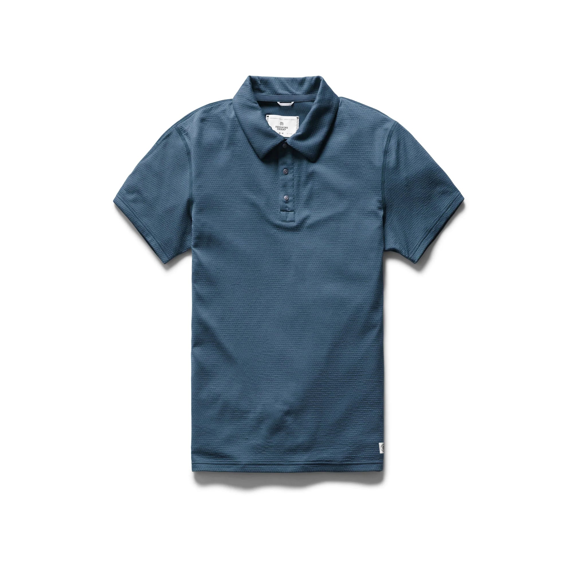 Reigning Champ Solotex Mesh Polo in Washed Blue