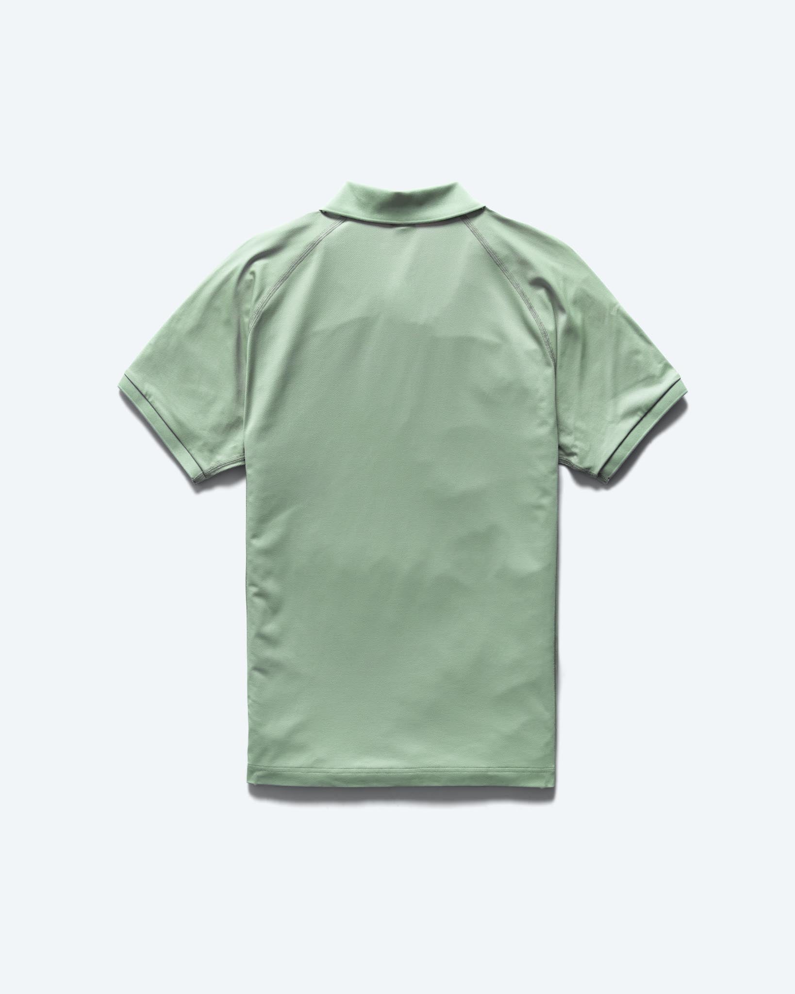 Reigning Champ Tech Pique Playoff Polo in Mineral Green