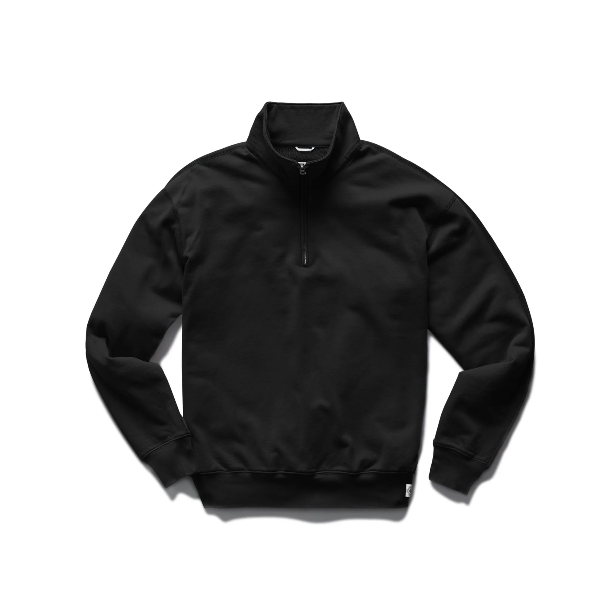 Reigning Champ Lightweight Terry Relaxed Quarter Zip in Black