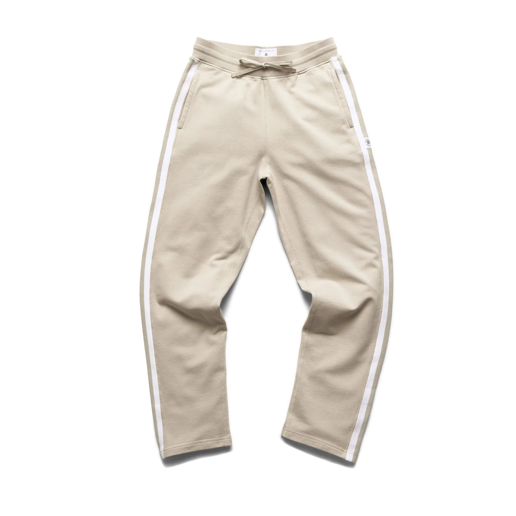 Reigning Champ Lightweight Terry Side Stripe Pant in Dune