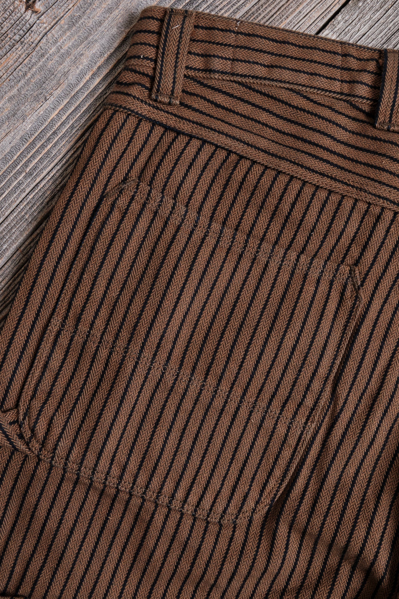 Freenote Cloth Ortega Pant in Brown Herringbone Dobby