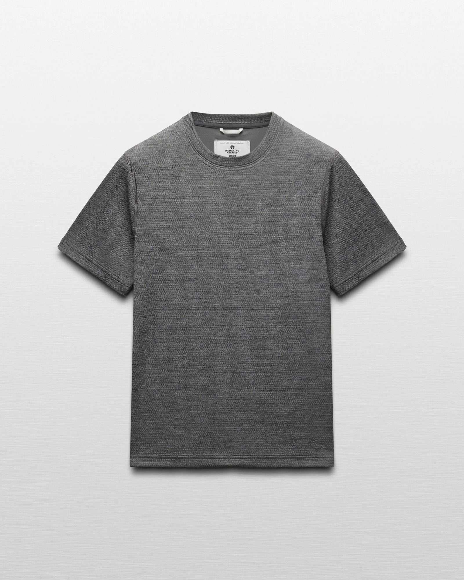 Reigning Champ Solotex Mesh Tiebreak T-Shirt in Heather Carbon