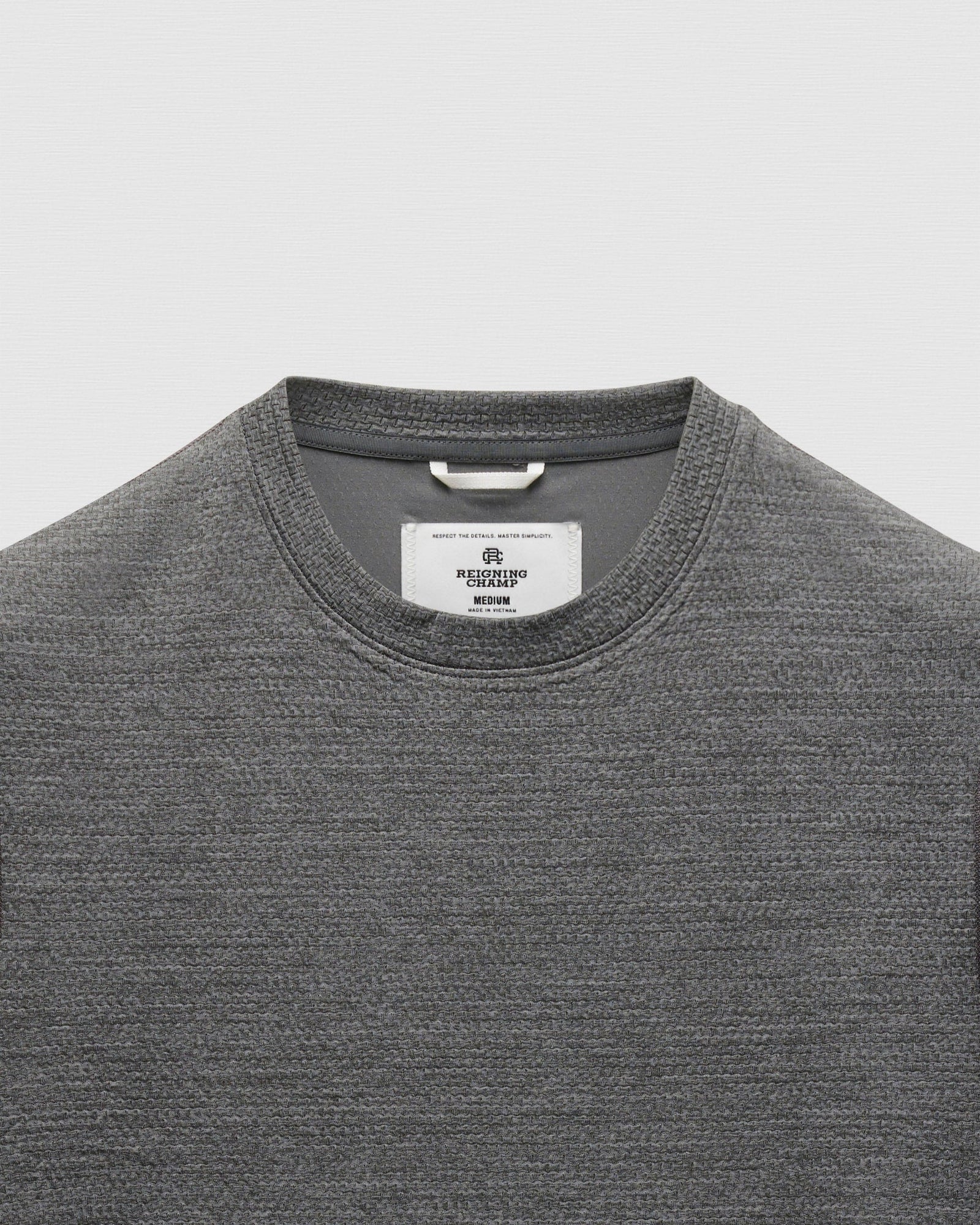 Reigning Champ Solotex Mesh Tiebreak T-Shirt in Heather Carbon
