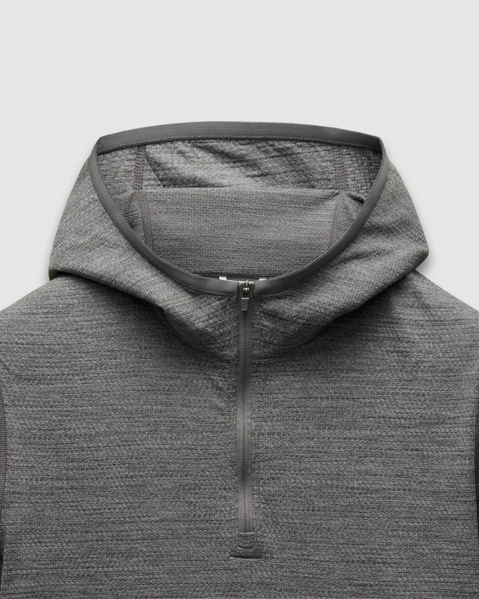 Reigning Champ Solotex Mesh Tiebreak Hoodie in Heather Carbon