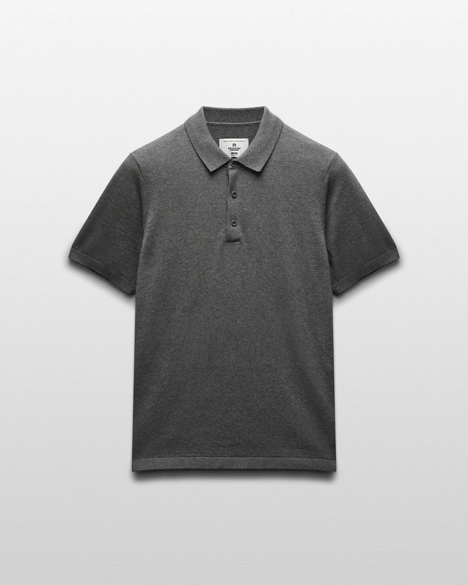 Reigning Champ Riviera Polo in Heather Carbon