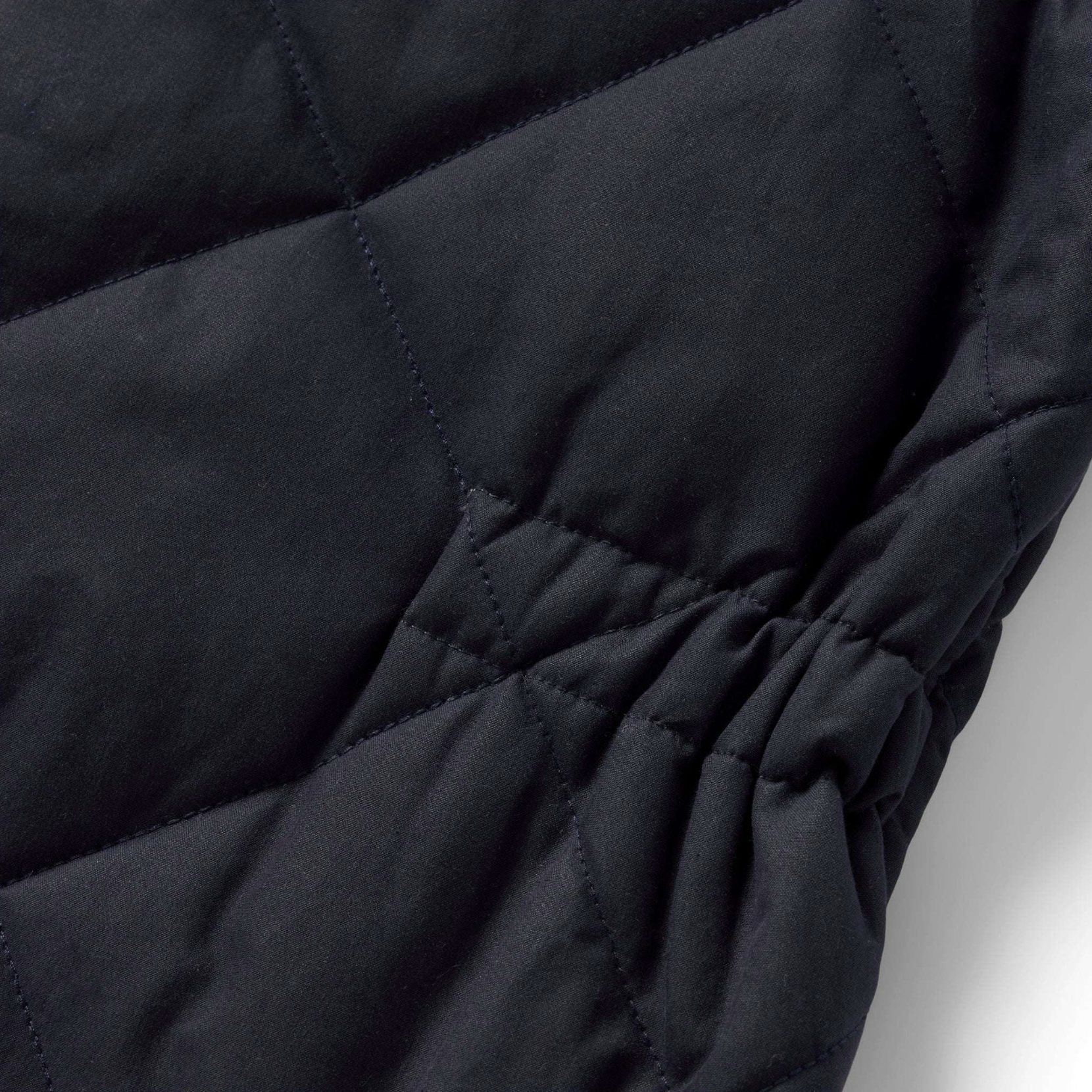 Taylor Stitch Quilted Bomber Vest in Navy Dry Wax