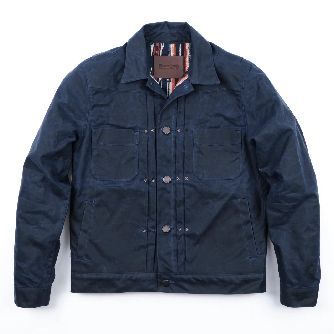 Freenote Cloth Riders Jacket in Navy Waxed Canvas