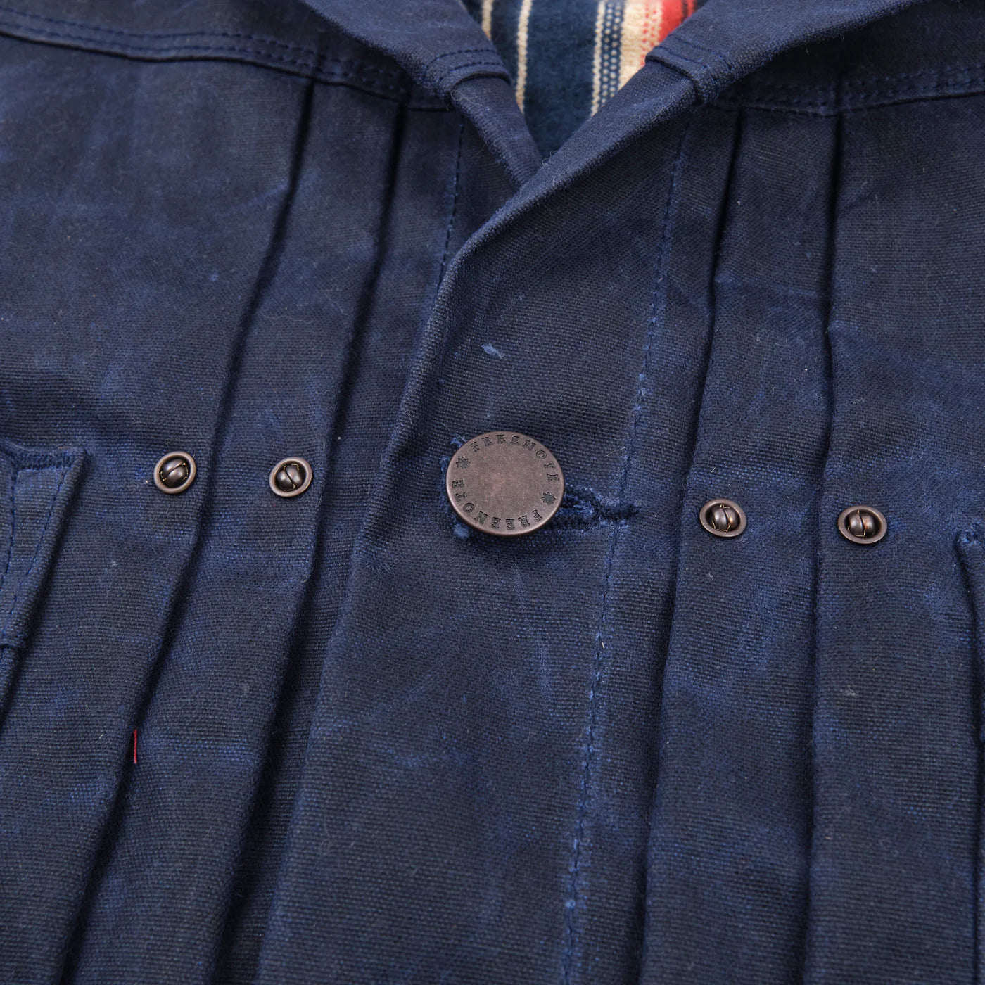 Freenote Cloth Riders Jacket in Navy Waxed Canvas
