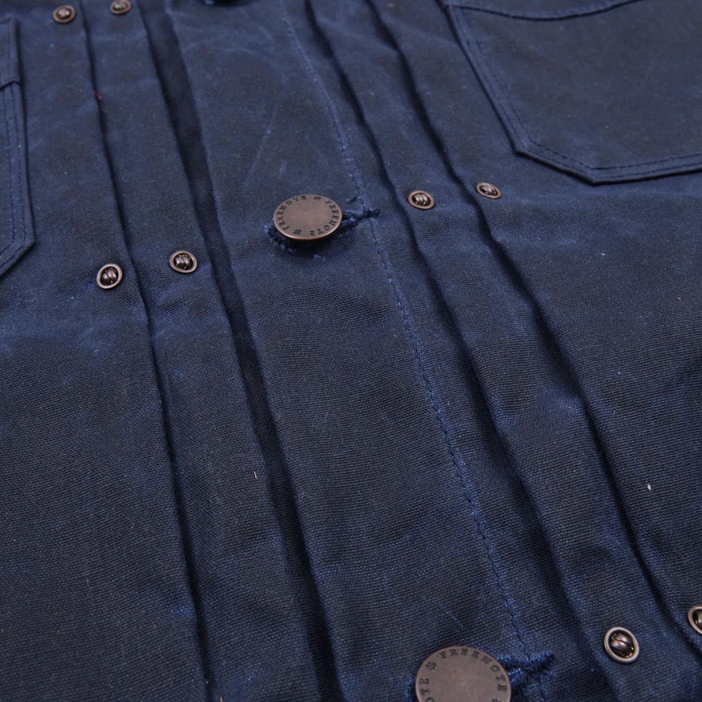 Freenote Cloth Riders Jacket in Navy Waxed Canvas