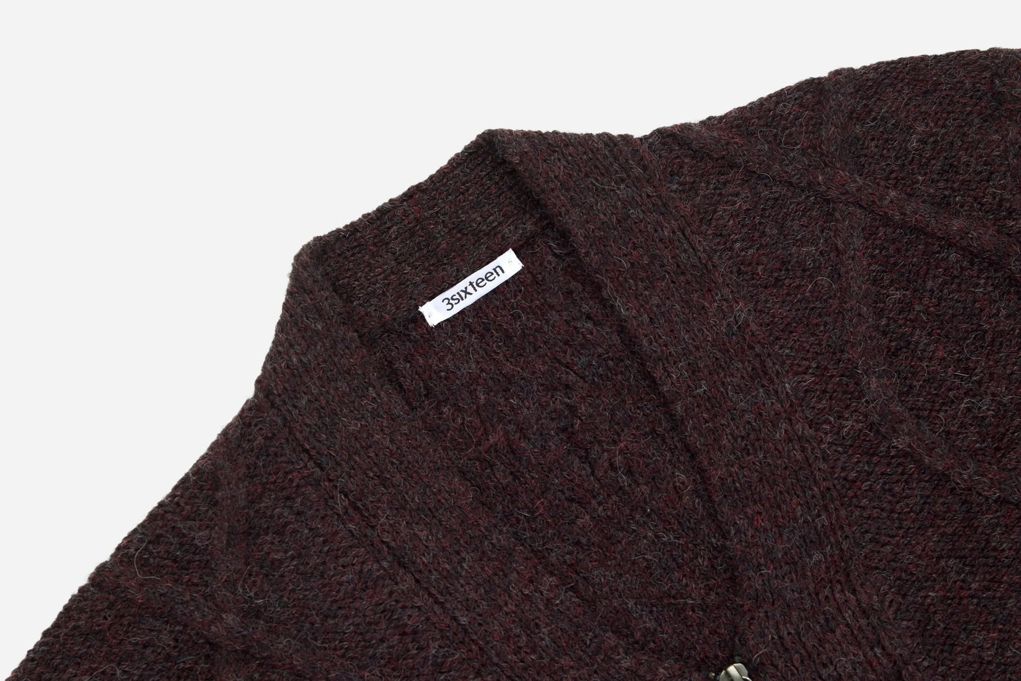 3Sixteen Alpaca Liner Cardigan in Bordeaux