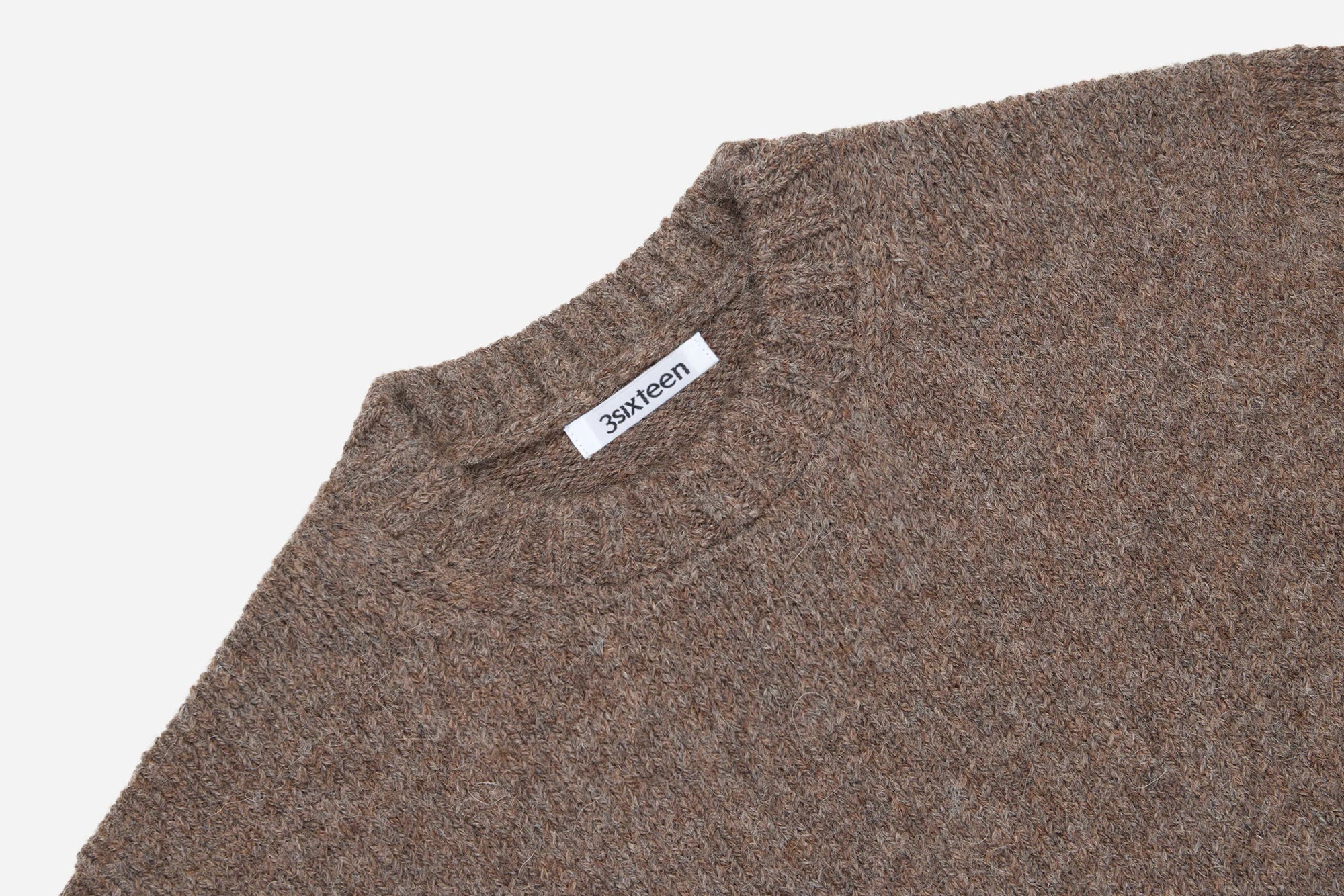 3Sixteen Alpaca Crewneck Sweater in Oak
